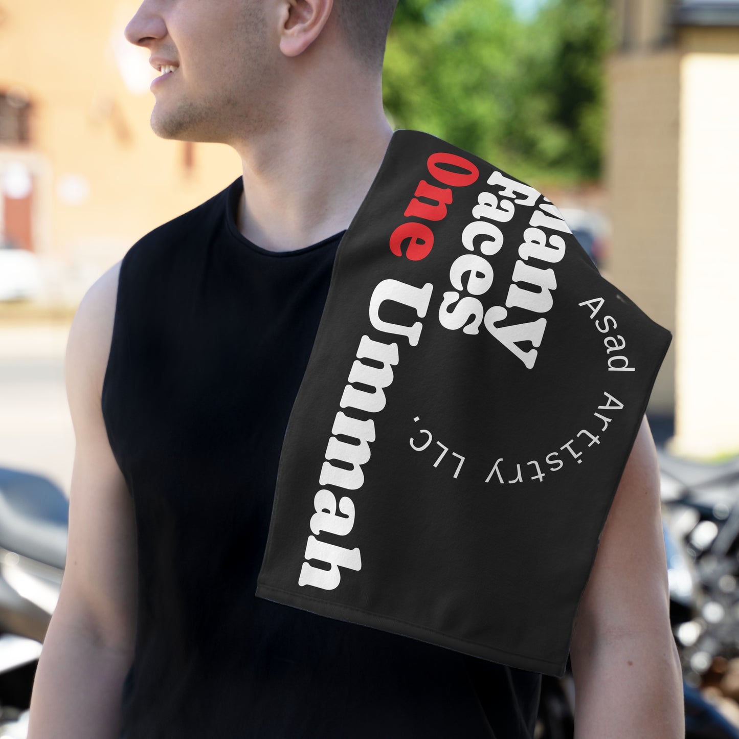 One Ummah Black Towel