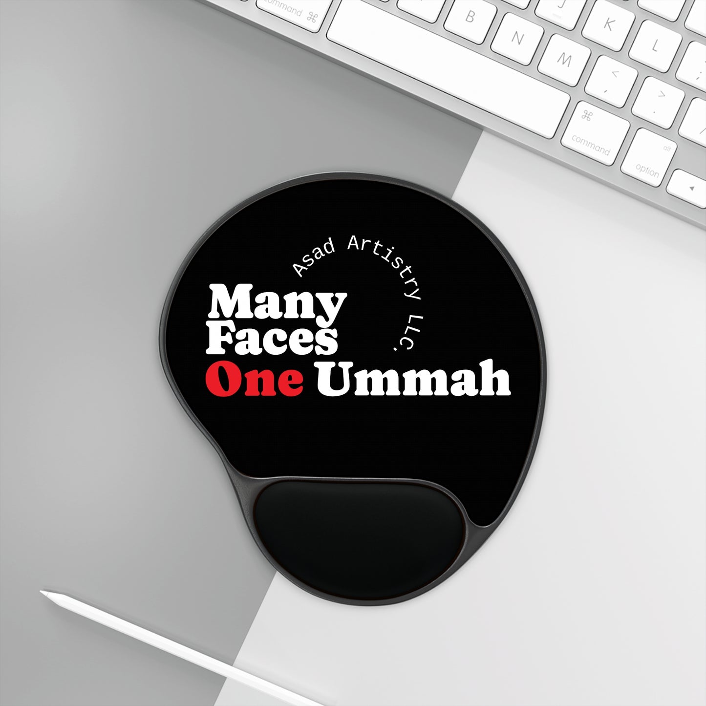 Ergonomic Mouse Pad, Many Faces One Ummah Desk Accessory