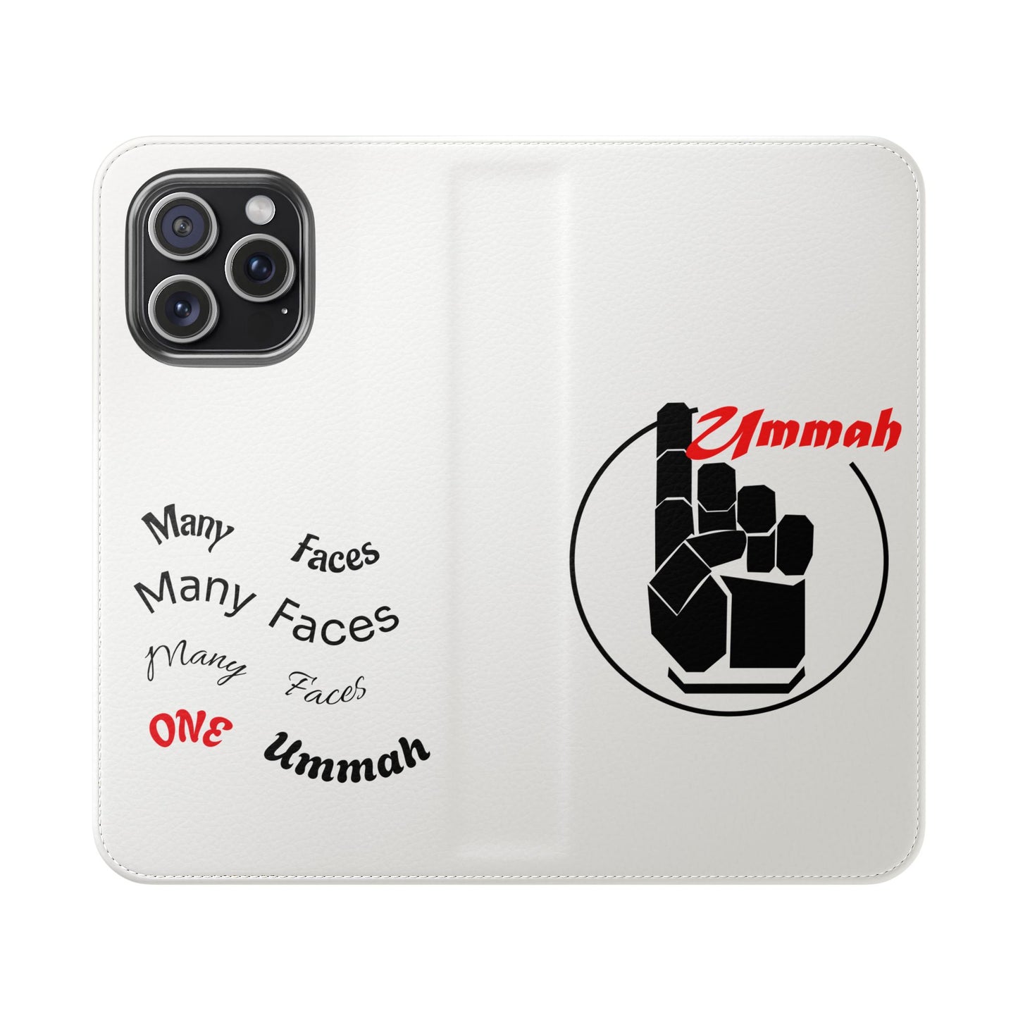 Many Faces, One Ummah Flip Case — where purpose meets protection.