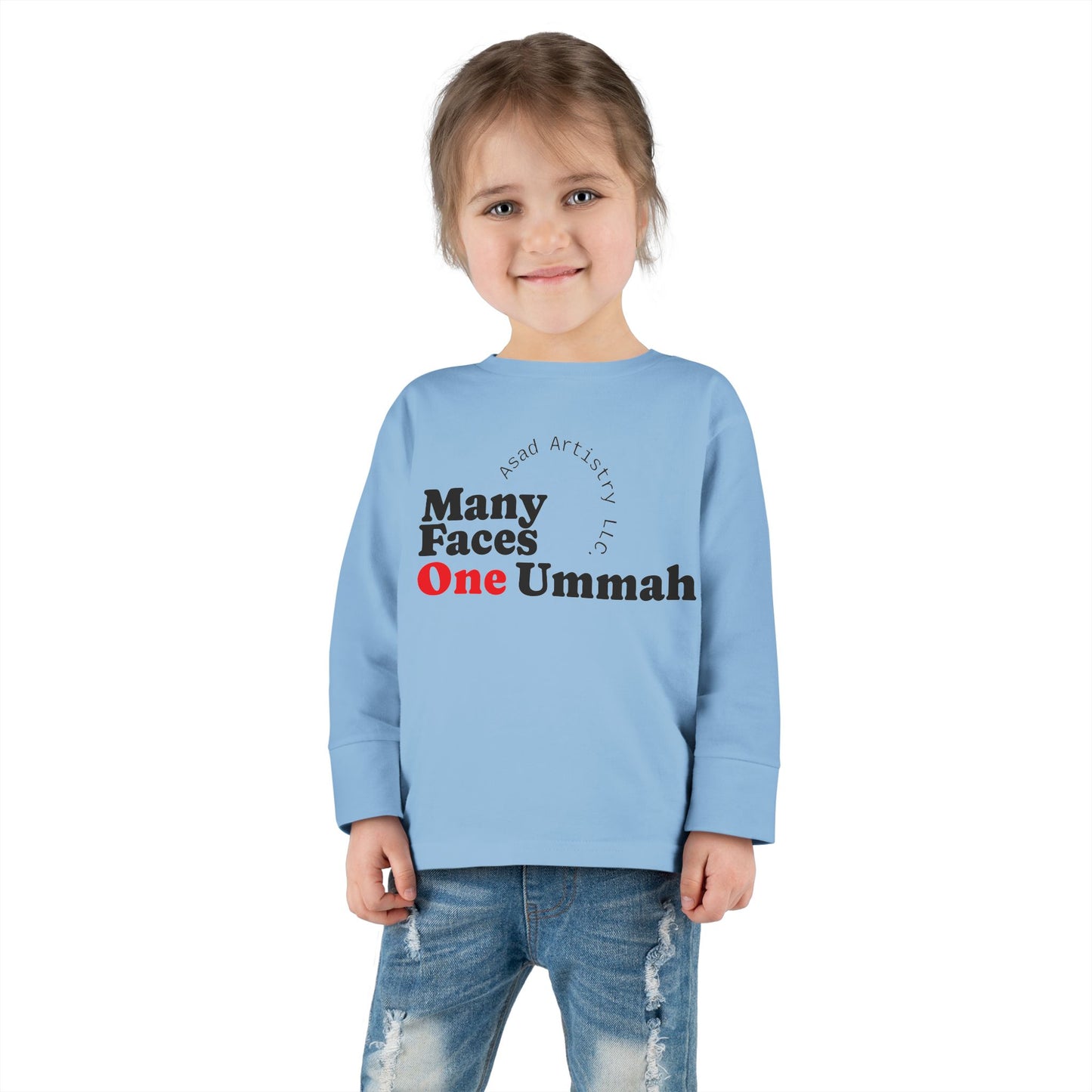 Many Faces One Ummah Toddler Long Sleeve Tee – For Little Hearts, Big Unity