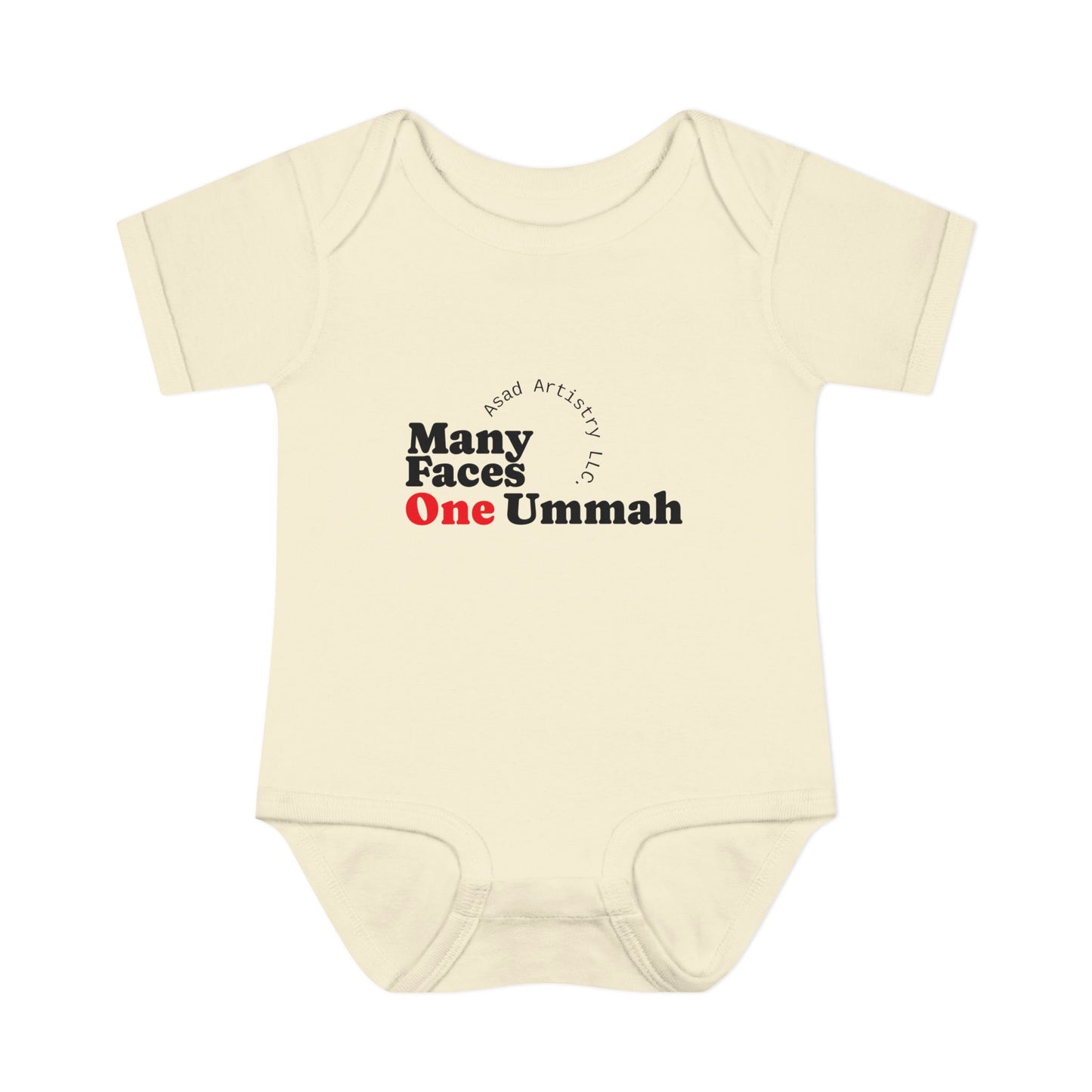 Many Faces One Ummah Infant Bodysuit – Softness, Simplicity, and Unity from Day One