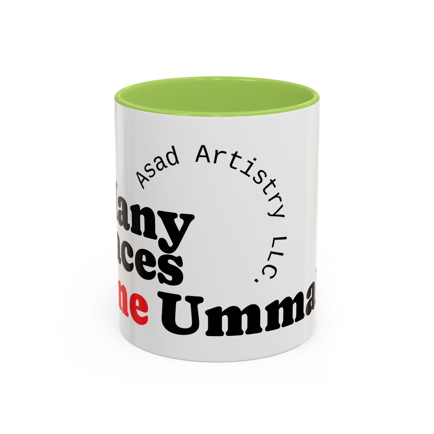 Many Faces, One Ummah Accent Coffee Mug