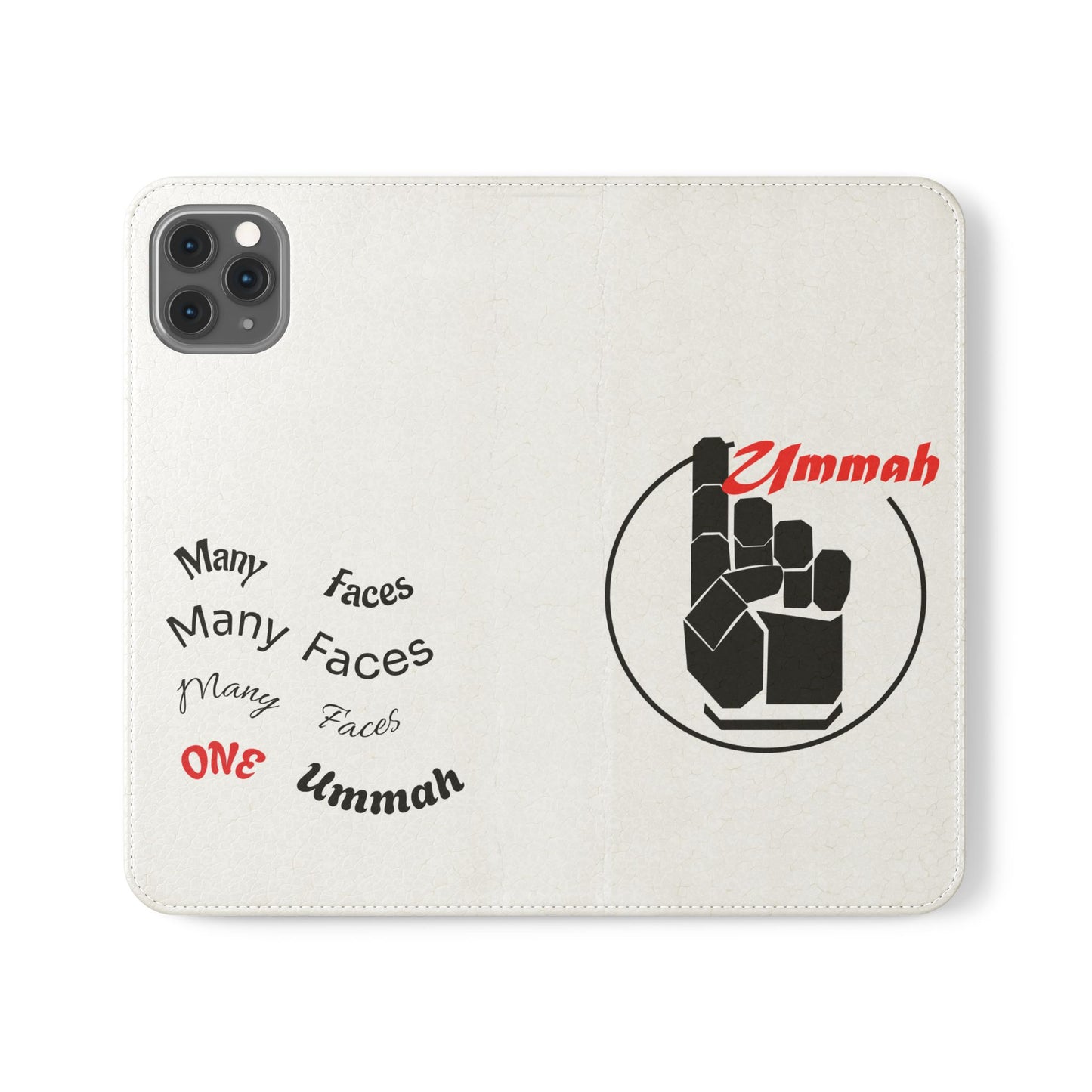 Many Faces, One Ummah Flip Case — where purpose meets protection.
