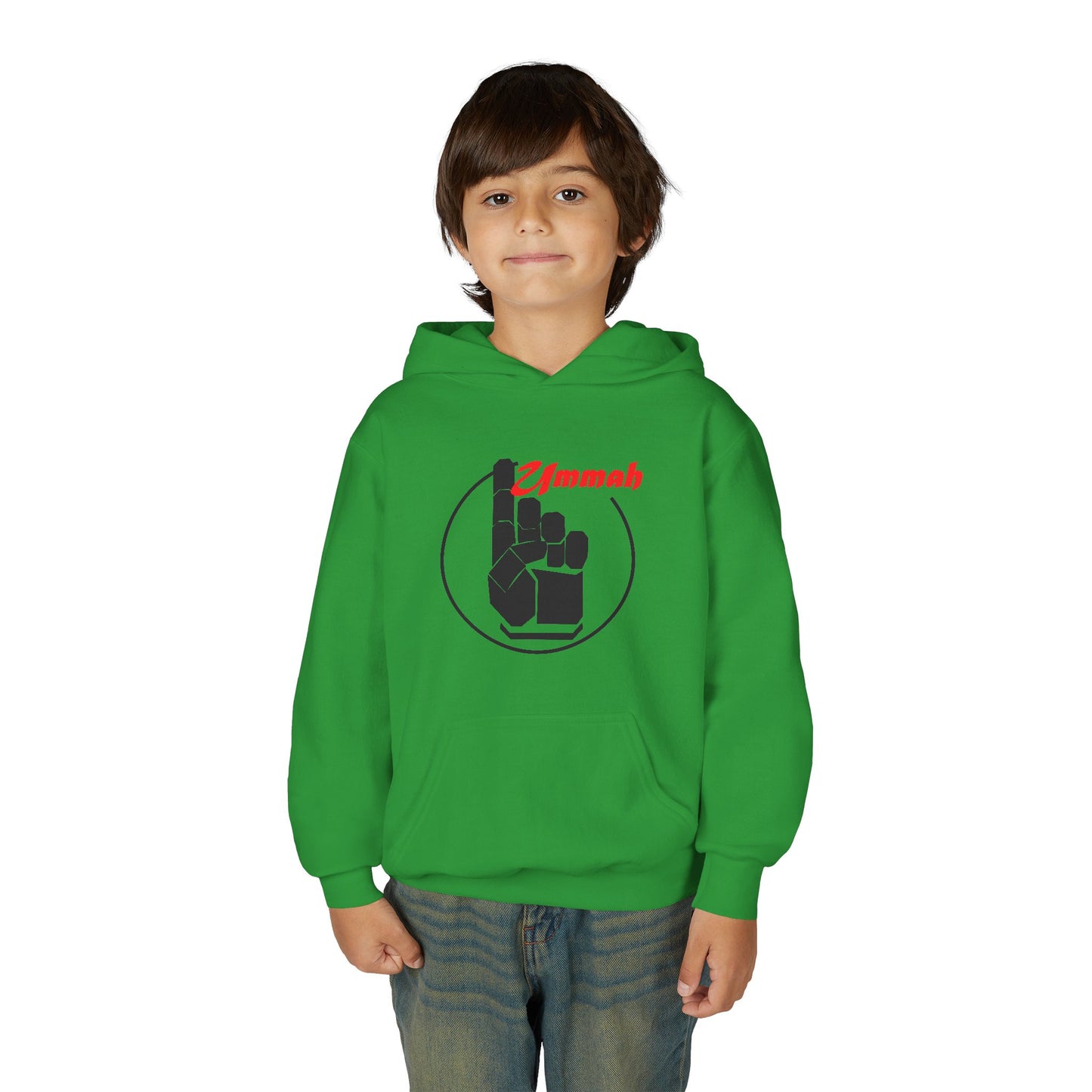 Youth Hooded Sweatshirt with 'Ummah' Graphic - Cozy & Stylish for All Occasions