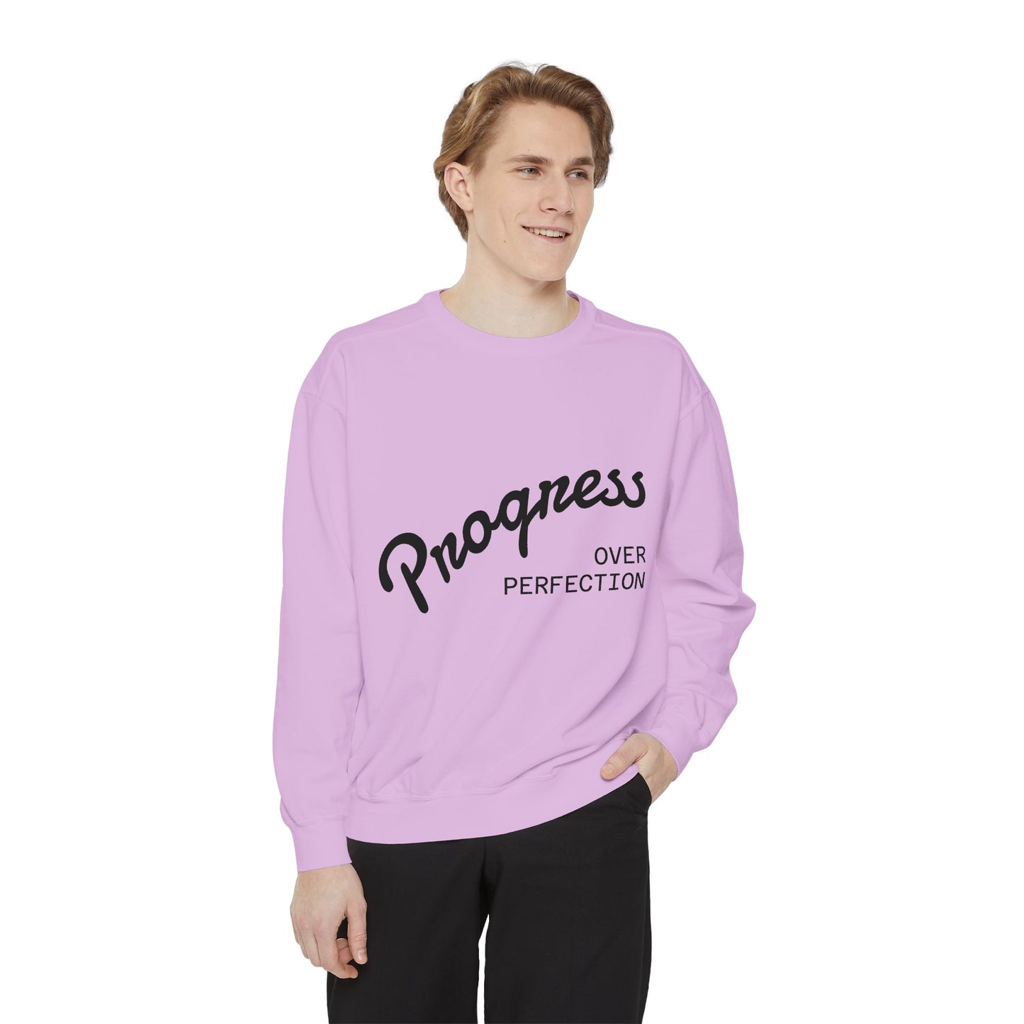 Unisex Inspirational Sweatshirt - Progress Over Perfection