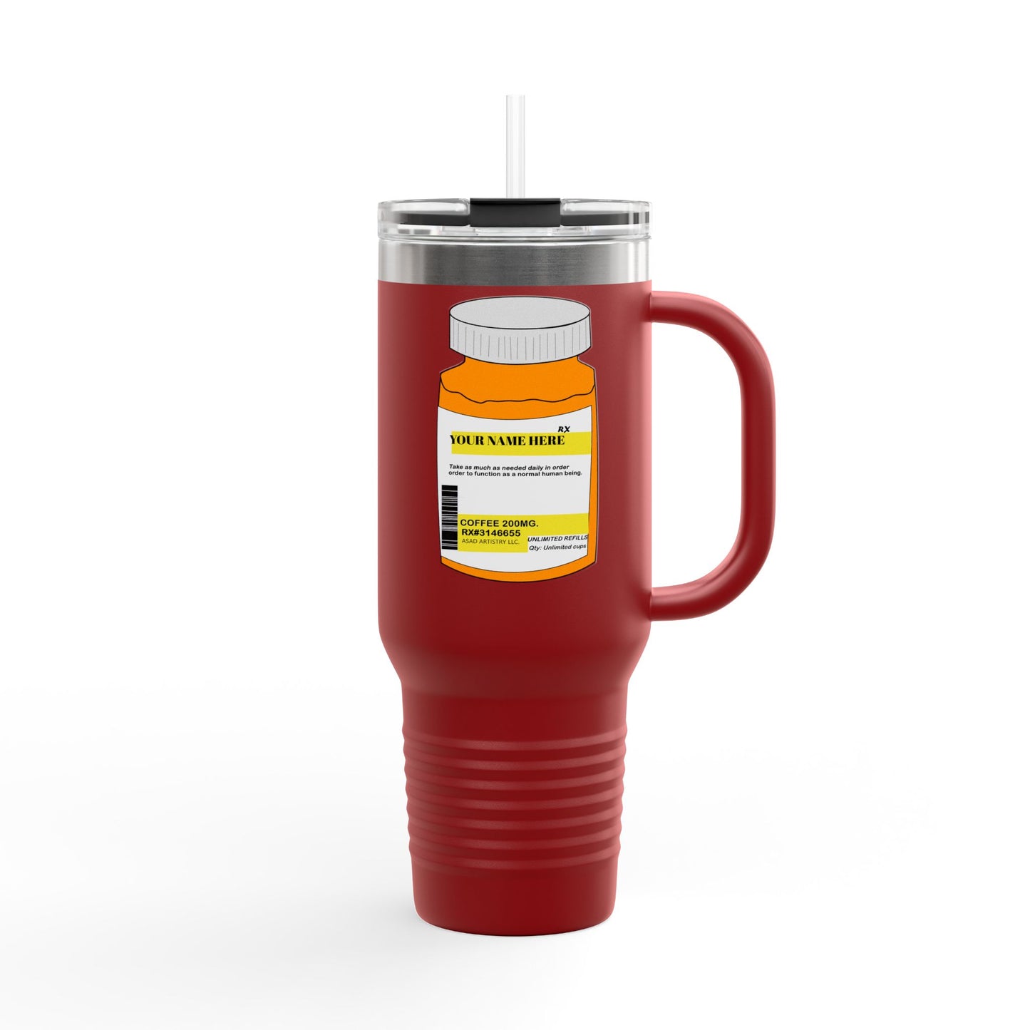 Personalized Insulated Travel Mug, 40oz - Custom Design