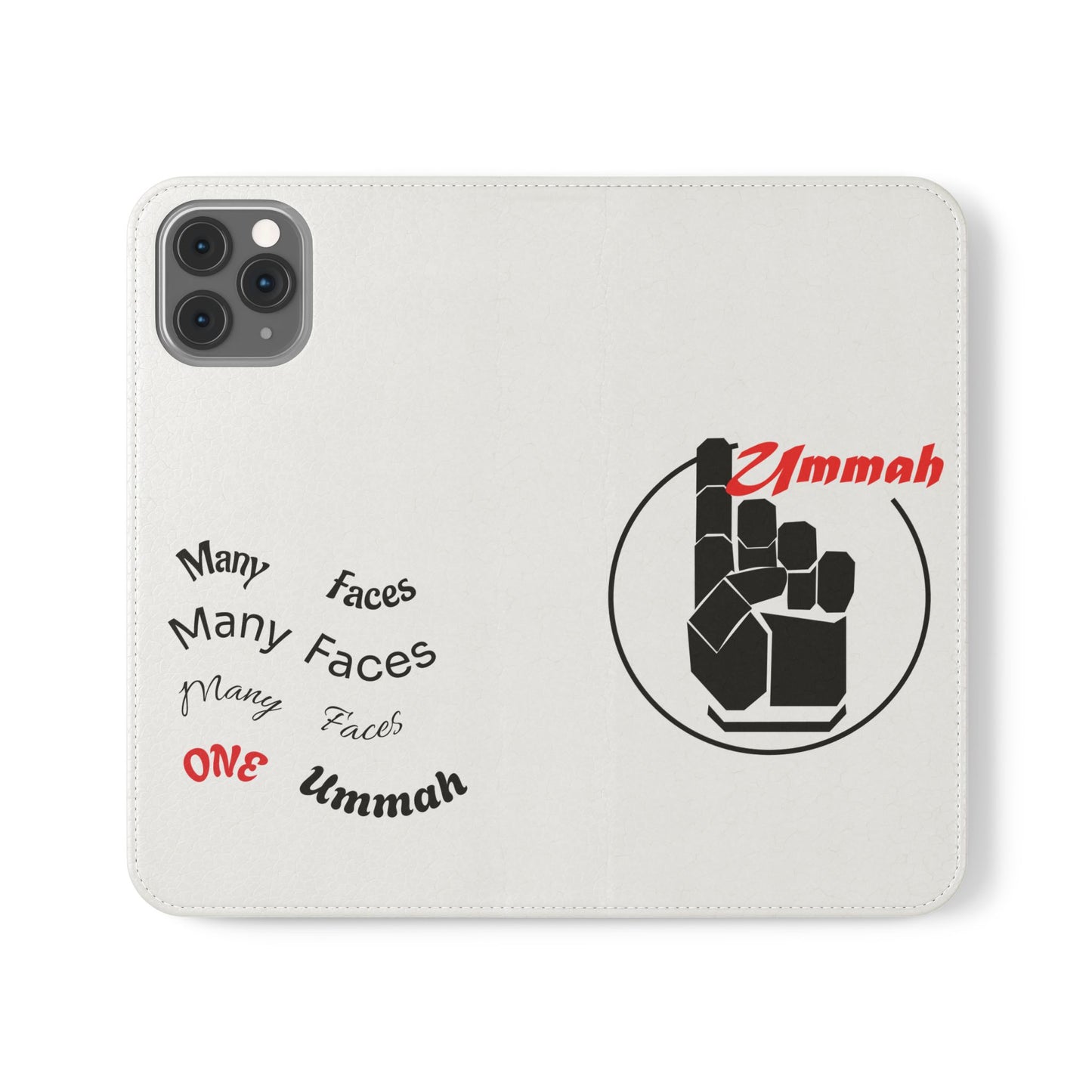 Many Faces, One Ummah Flip Case — where purpose meets protection.