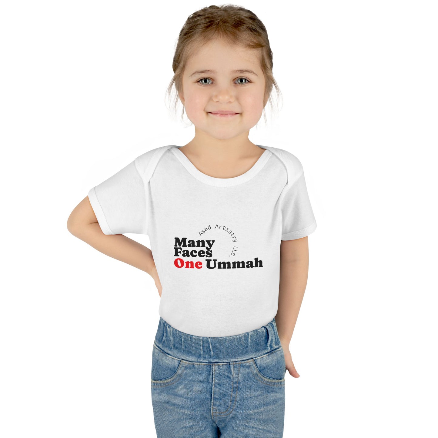 Many Faces One Ummah Infant Bodysuit – Softness, Simplicity, and Unity from Day One
