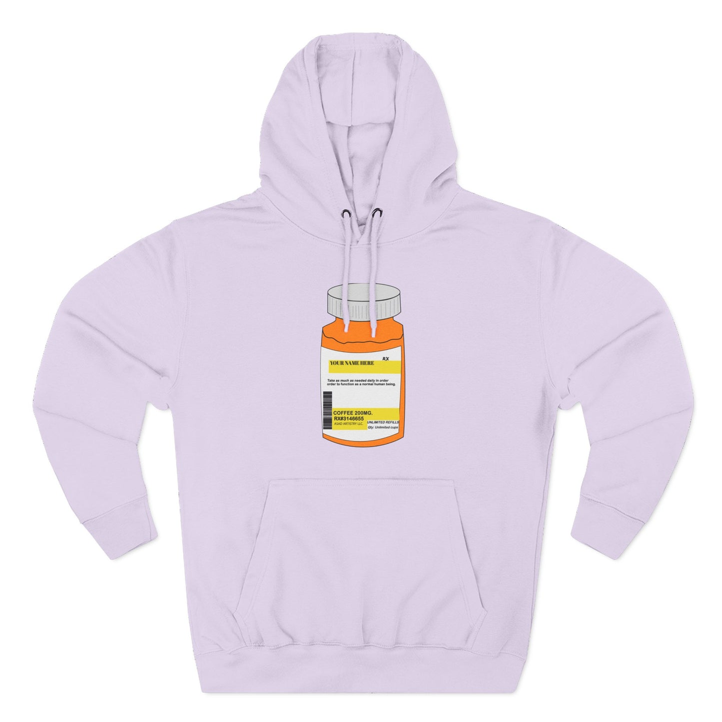 Customizable Prescription Bottle Hoodie - Cozy Medication Inspired Fleece Sweatshirt