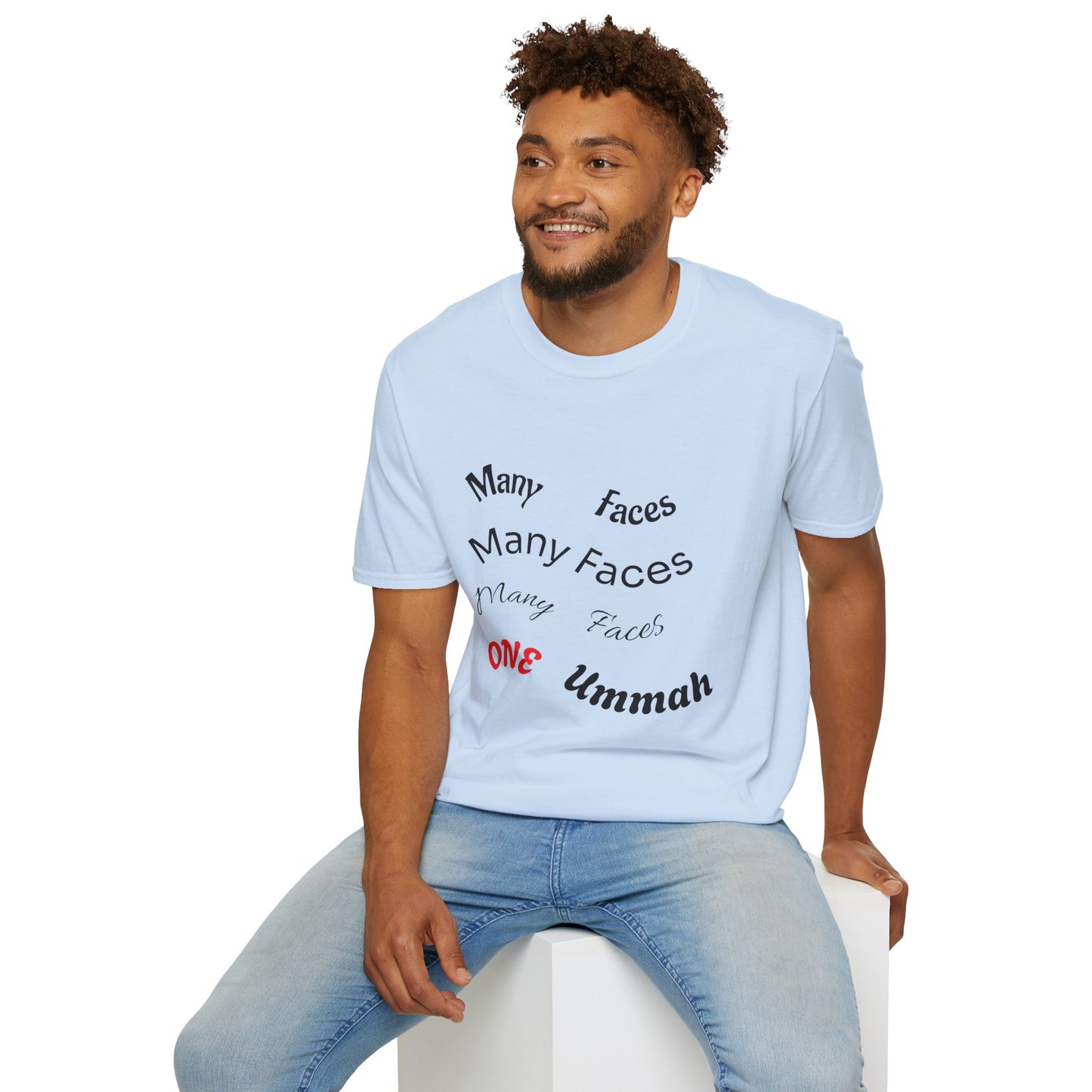 Unity Message Unisex T-Shirt - Many Faces One Ummah, Diversity Tee, Muslim Gift, Inclusive Apparel, Cultural Pride Top