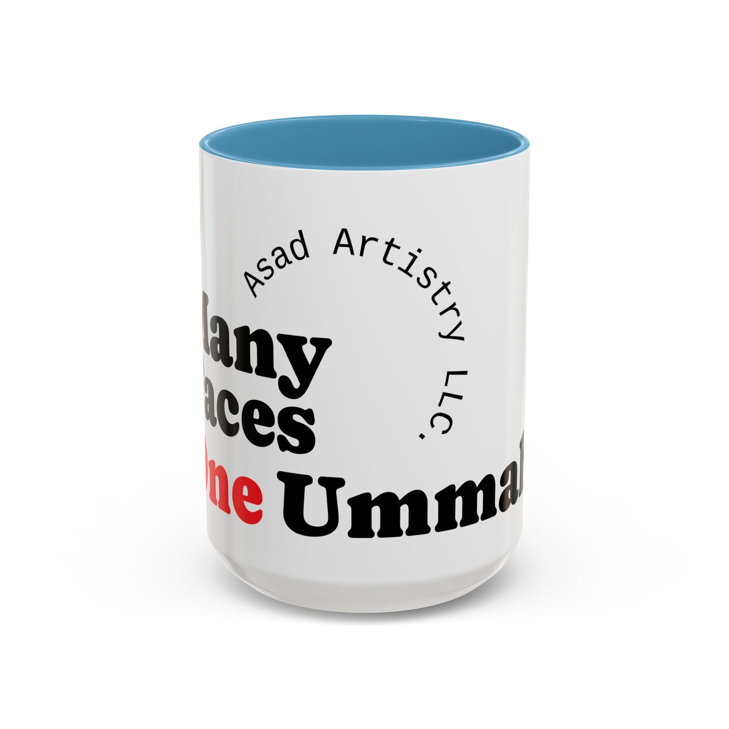 Many Faces, One Ummah Accent Coffee Mug