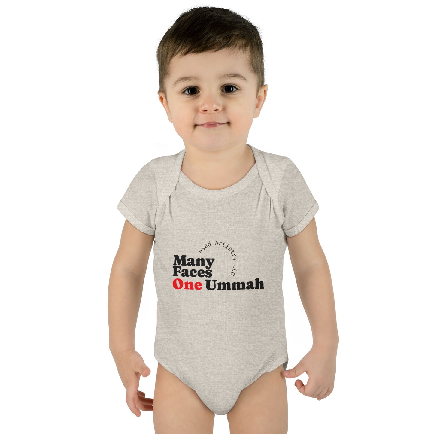 Many Faces One Ummah Infant Bodysuit – Softness, Simplicity, and Unity from Day One