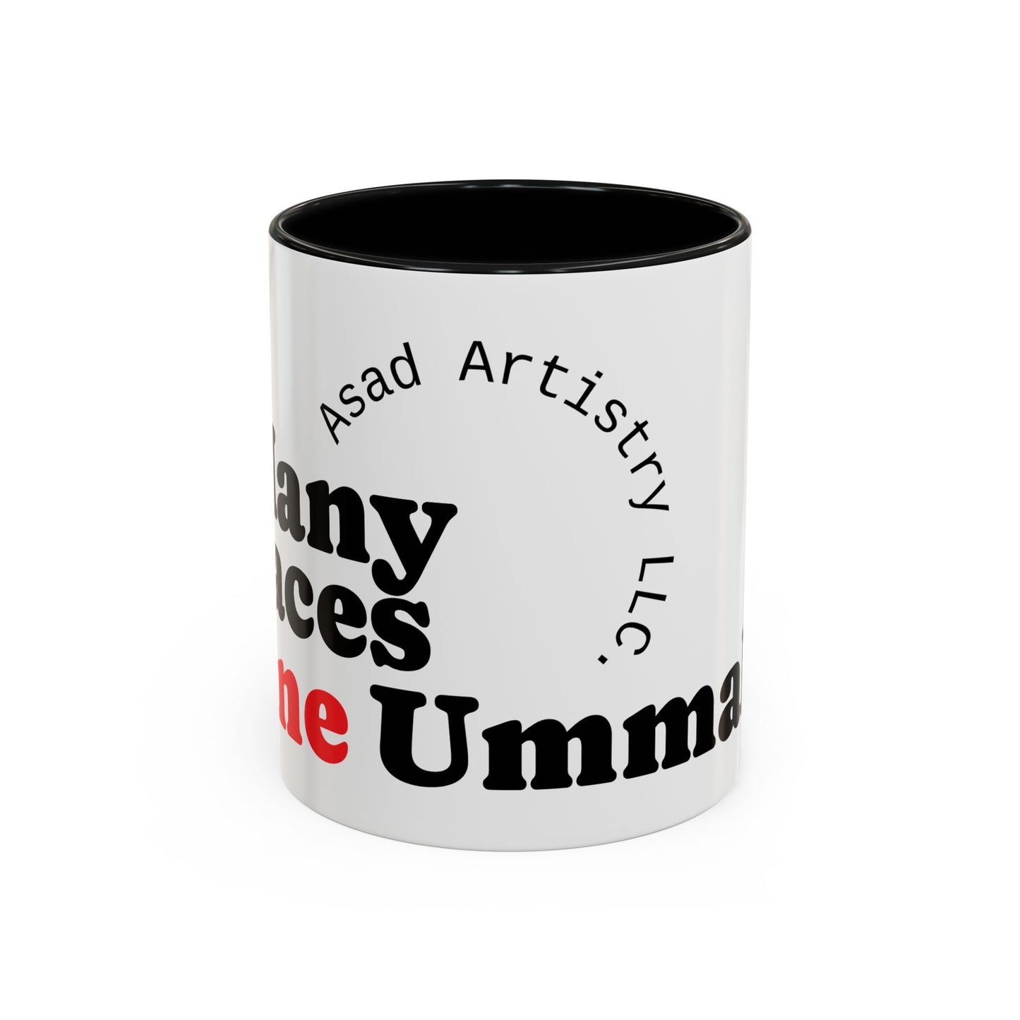 Many Faces, One Ummah Accent Coffee Mug