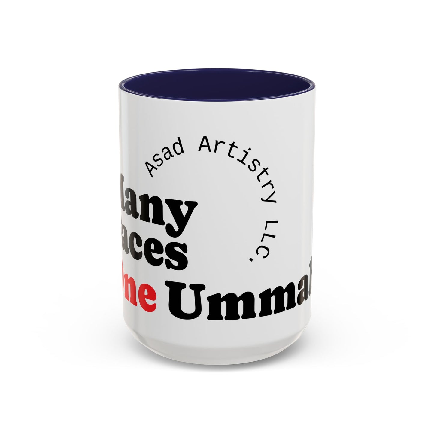 Many Faces, One Ummah Accent Coffee Mug