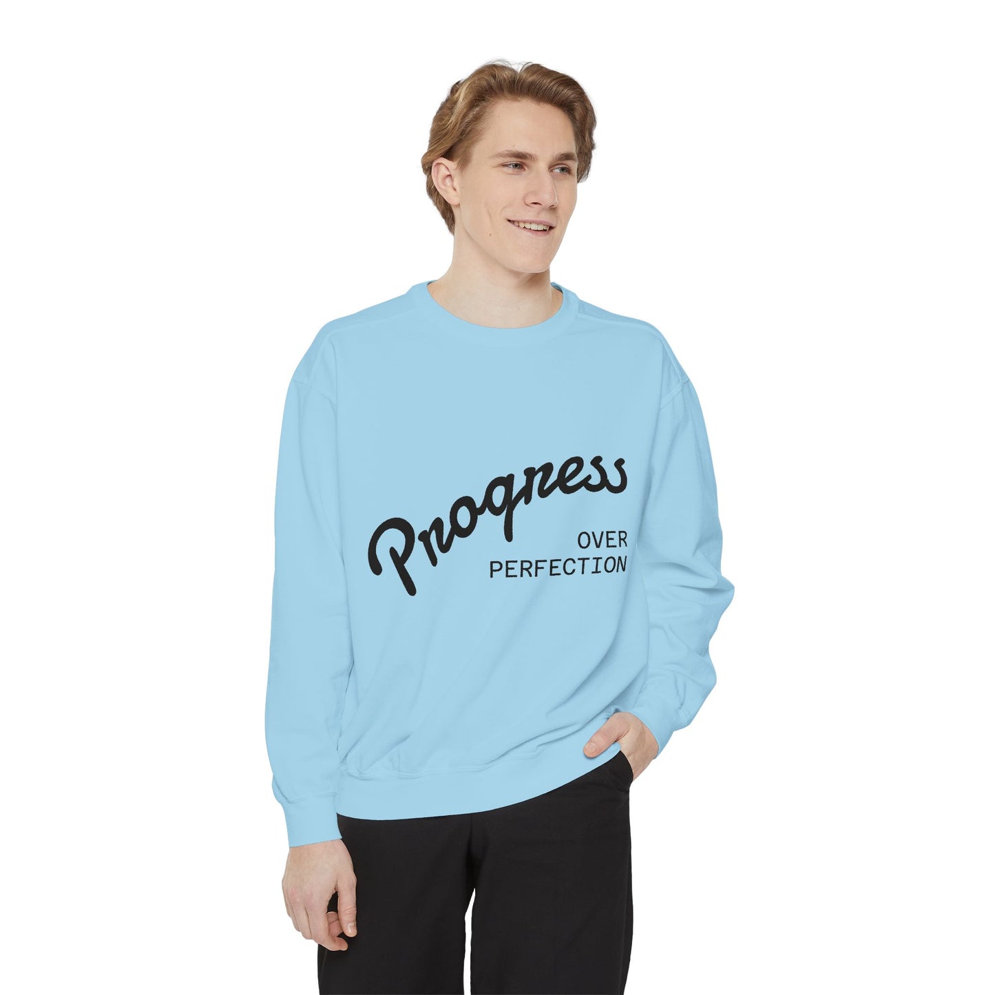 Unisex Inspirational Sweatshirt - Progress Over Perfection