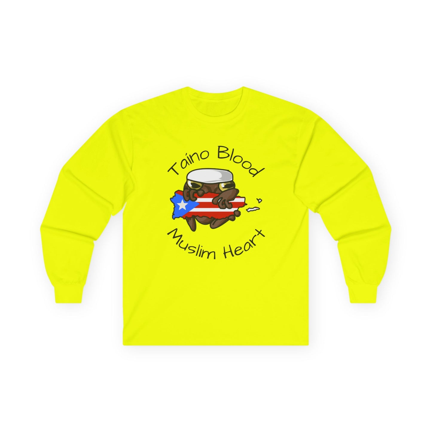 Taino Blood Muslim Heart Long Sleeve Tee — Puerto Rican & Muslim Pride Graphic Shirt