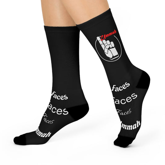 (Black) Cushioned Crew Socks — 'One Ummah Many Faces' Athletic Socks