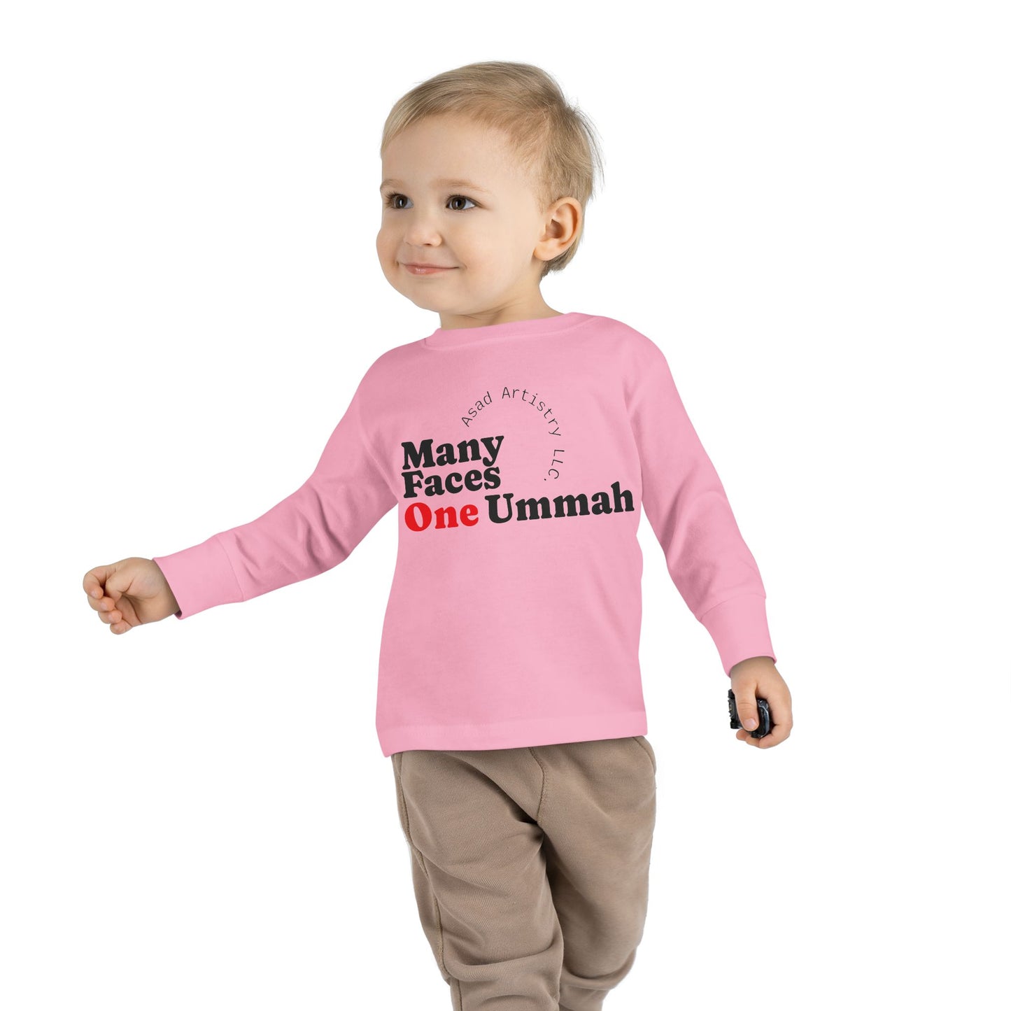 Many Faces One Ummah Toddler Long Sleeve Tee – For Little Hearts, Big Unity