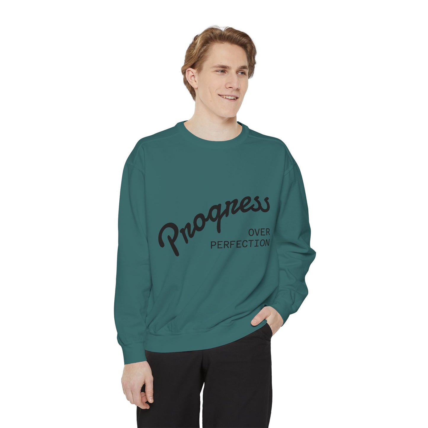 Unisex Inspirational Sweatshirt - Progress Over Perfection