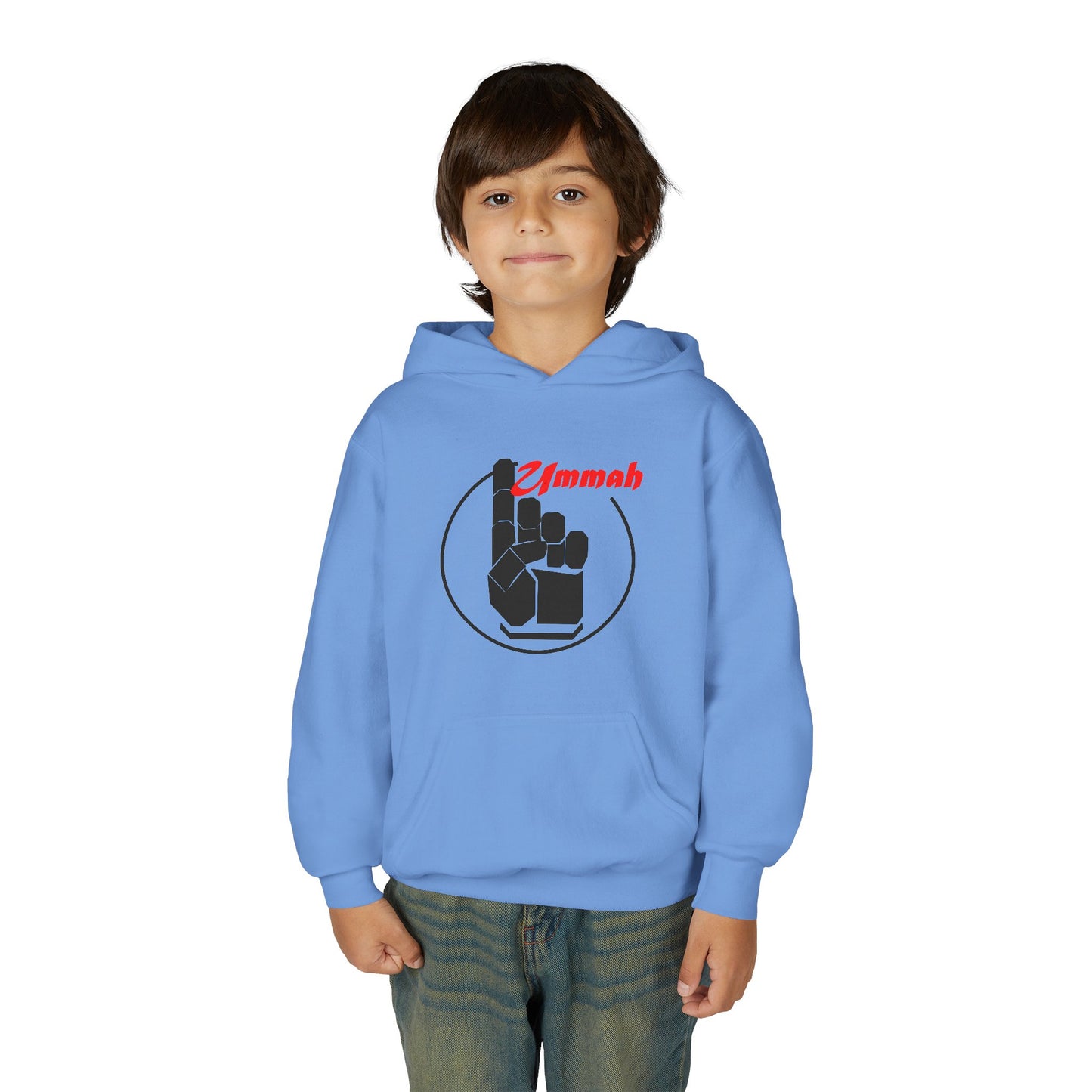 Youth Hooded Sweatshirt with 'Ummah' Graphic - Cozy & Stylish for All Occasions