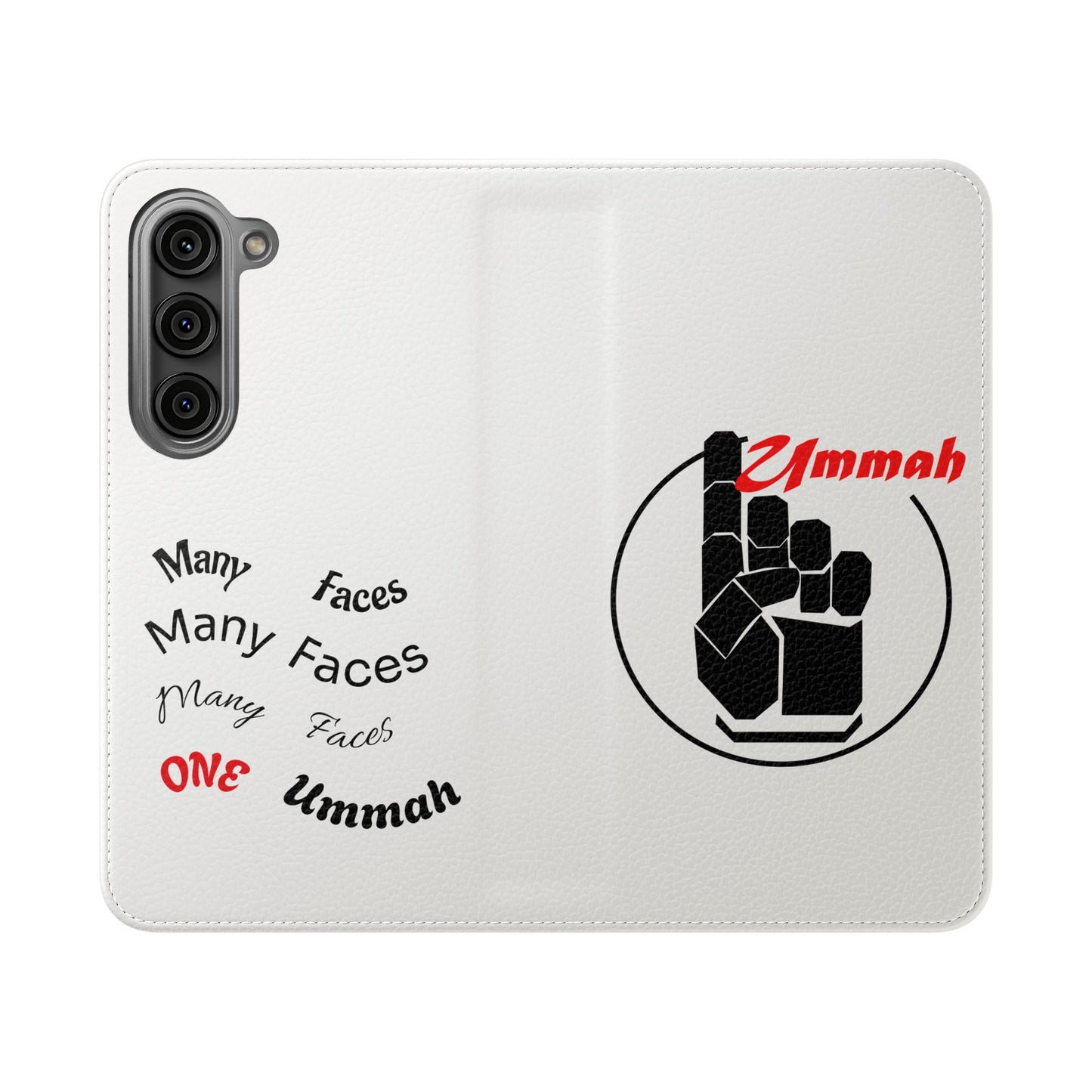 Many Faces, One Ummah Flip Case — where purpose meets protection.
