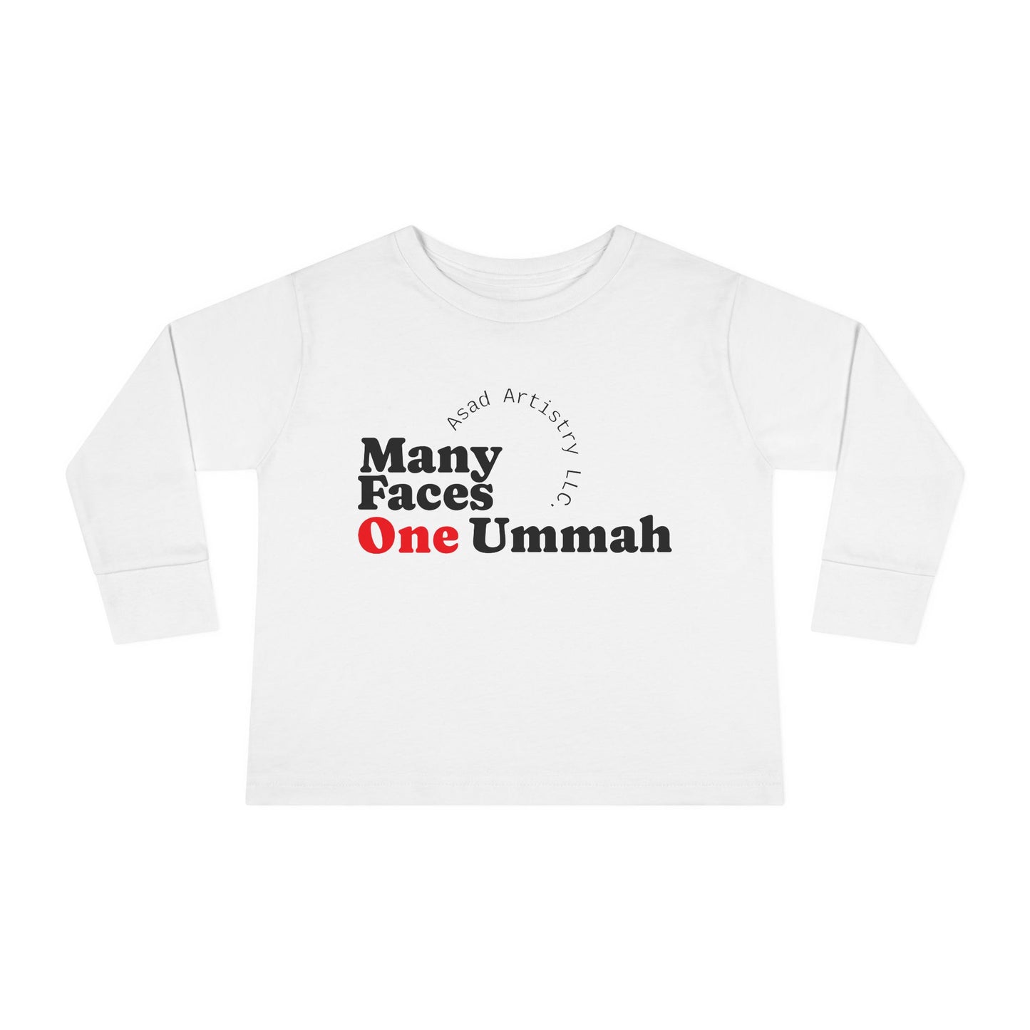 Many Faces One Ummah Toddler Long Sleeve Tee – For Little Hearts, Big Unity