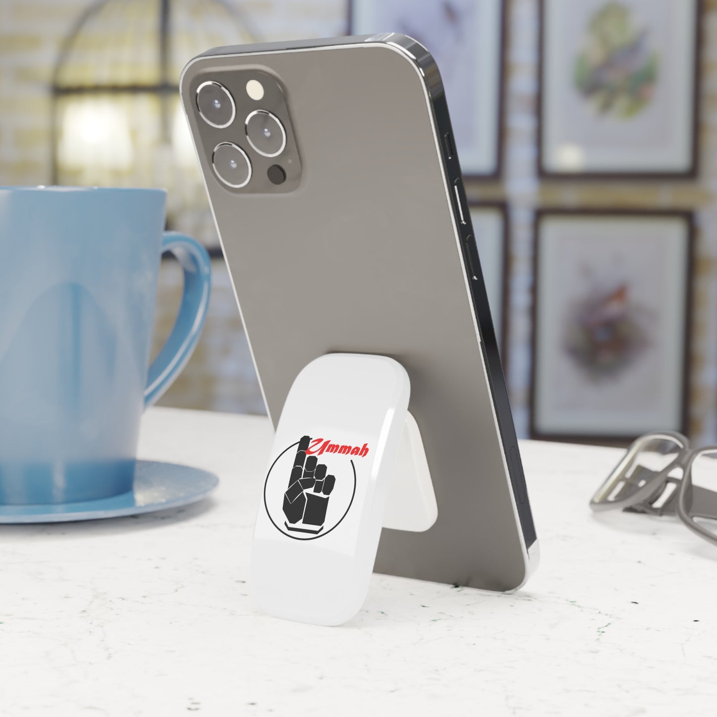 White One Ummah Phone Click-On Grip