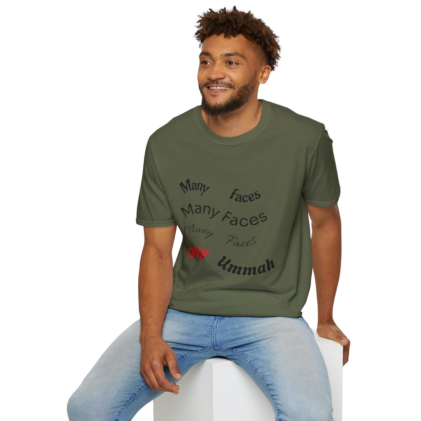 Unity Message Unisex T-Shirt - Many Faces One Ummah, Diversity Tee, Muslim Gift, Inclusive Apparel, Cultural Pride Top