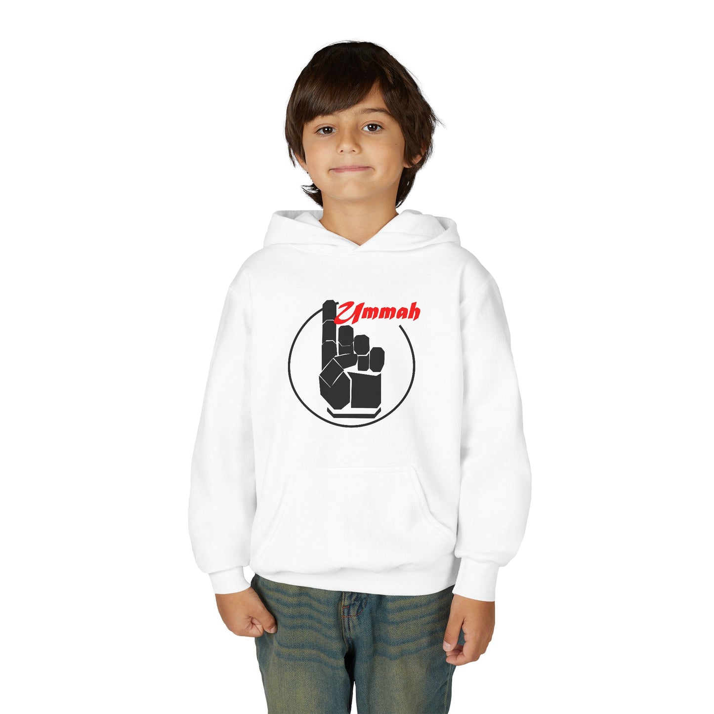 Youth Hooded Sweatshirt with 'Ummah' Graphic - Cozy & Stylish for All Occasions