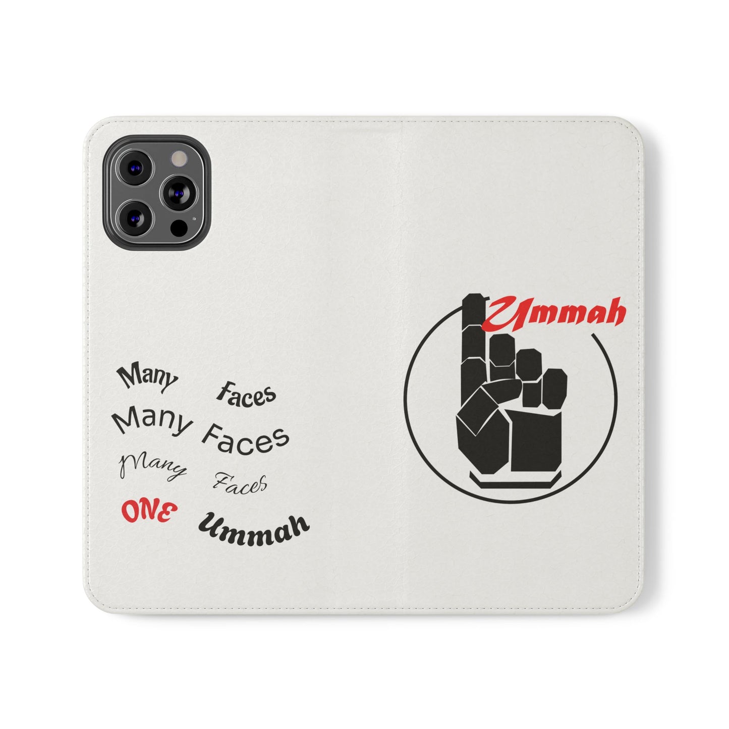 Many Faces, One Ummah Flip Case — where purpose meets protection.