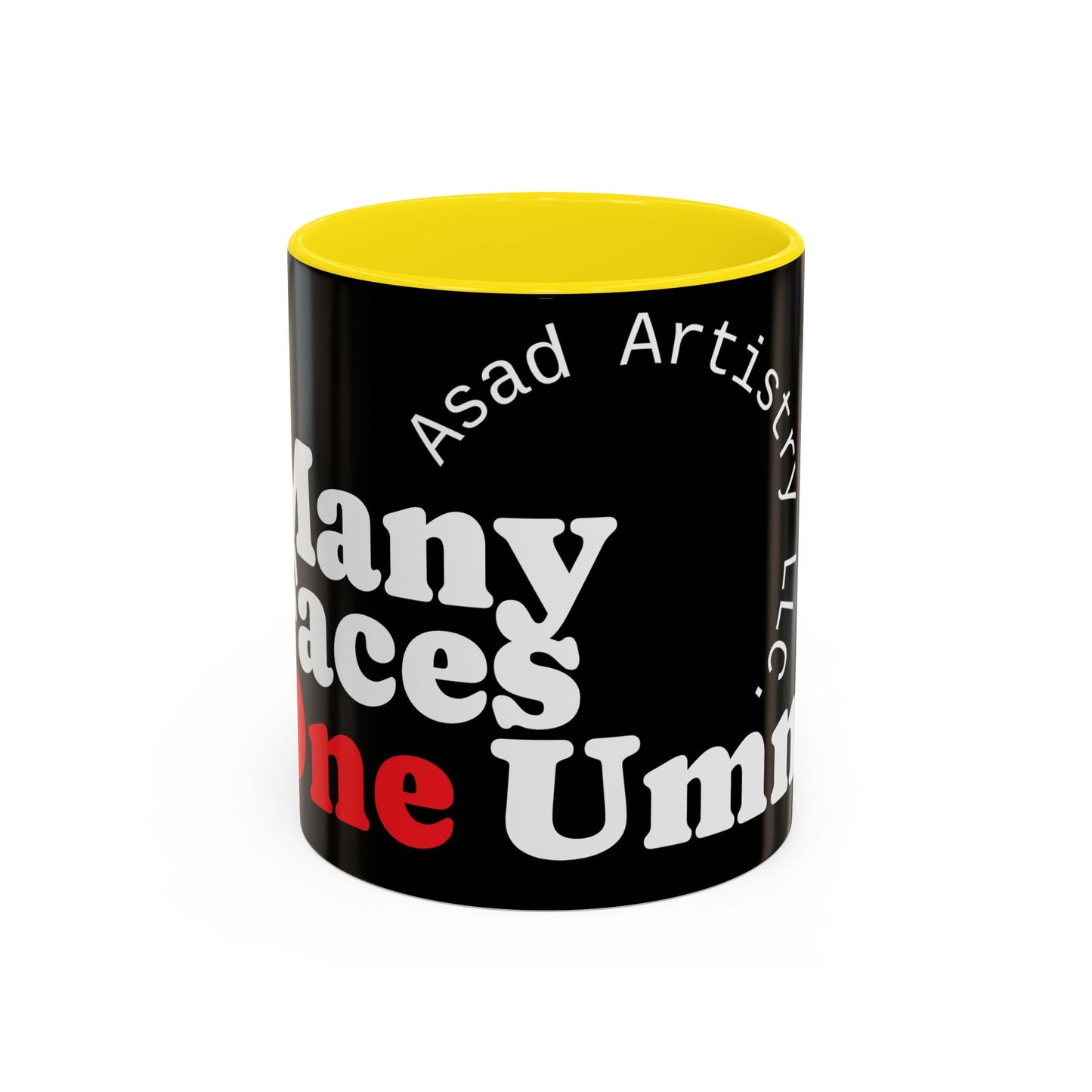 Many Faces, One Ummah Accent Coffee Mug – Sip with Unity