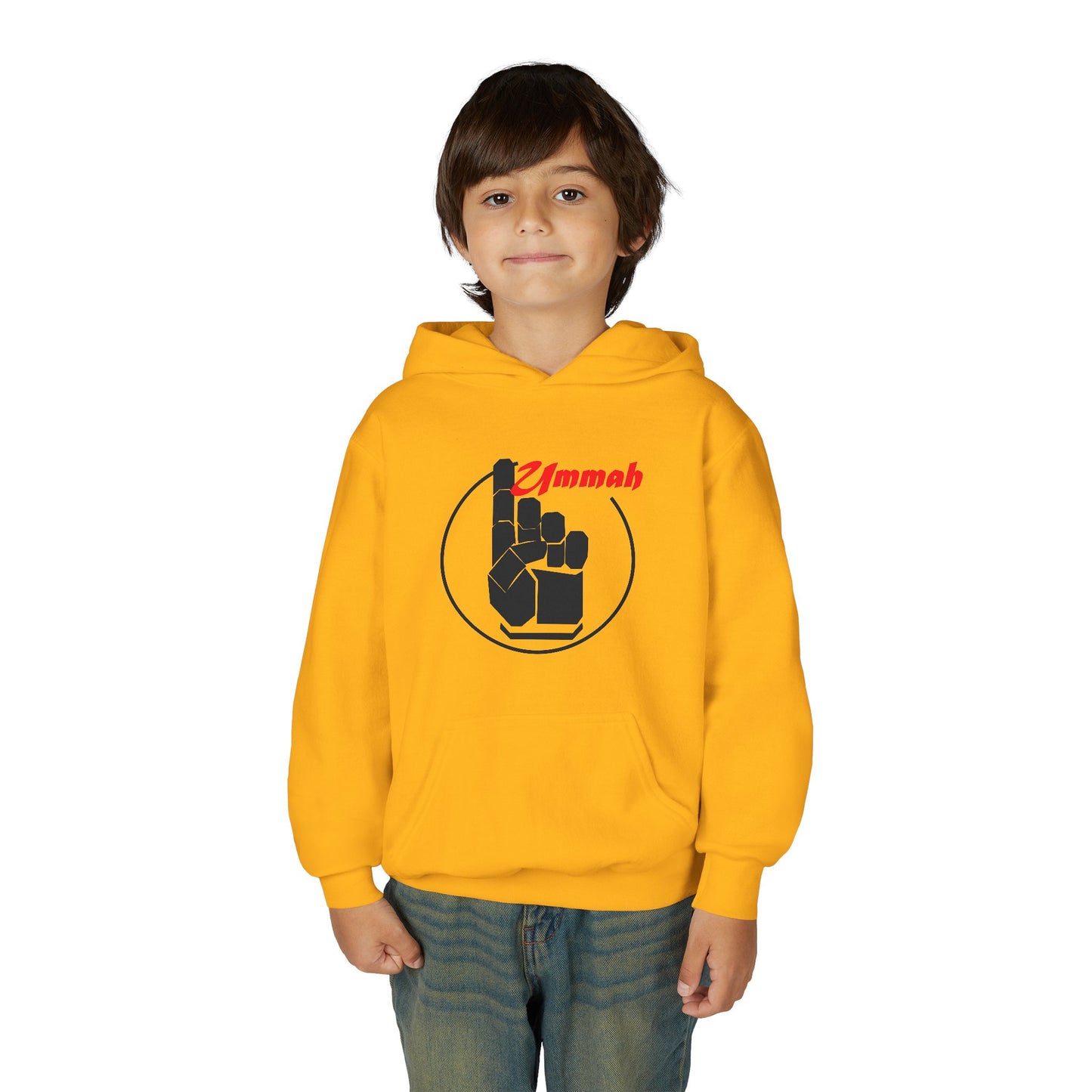Youth Hooded Sweatshirt with 'Ummah' Graphic - Cozy & Stylish for All Occasions