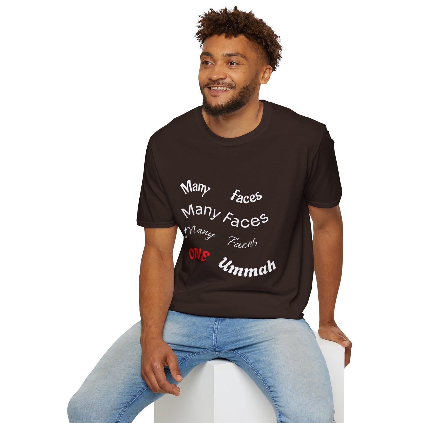 Unity Message Unisex T-Shirt - Many Faces One Ummah, Diversity Tee, Muslim Gift, Inclusive Apparel, Cultural Pride Top