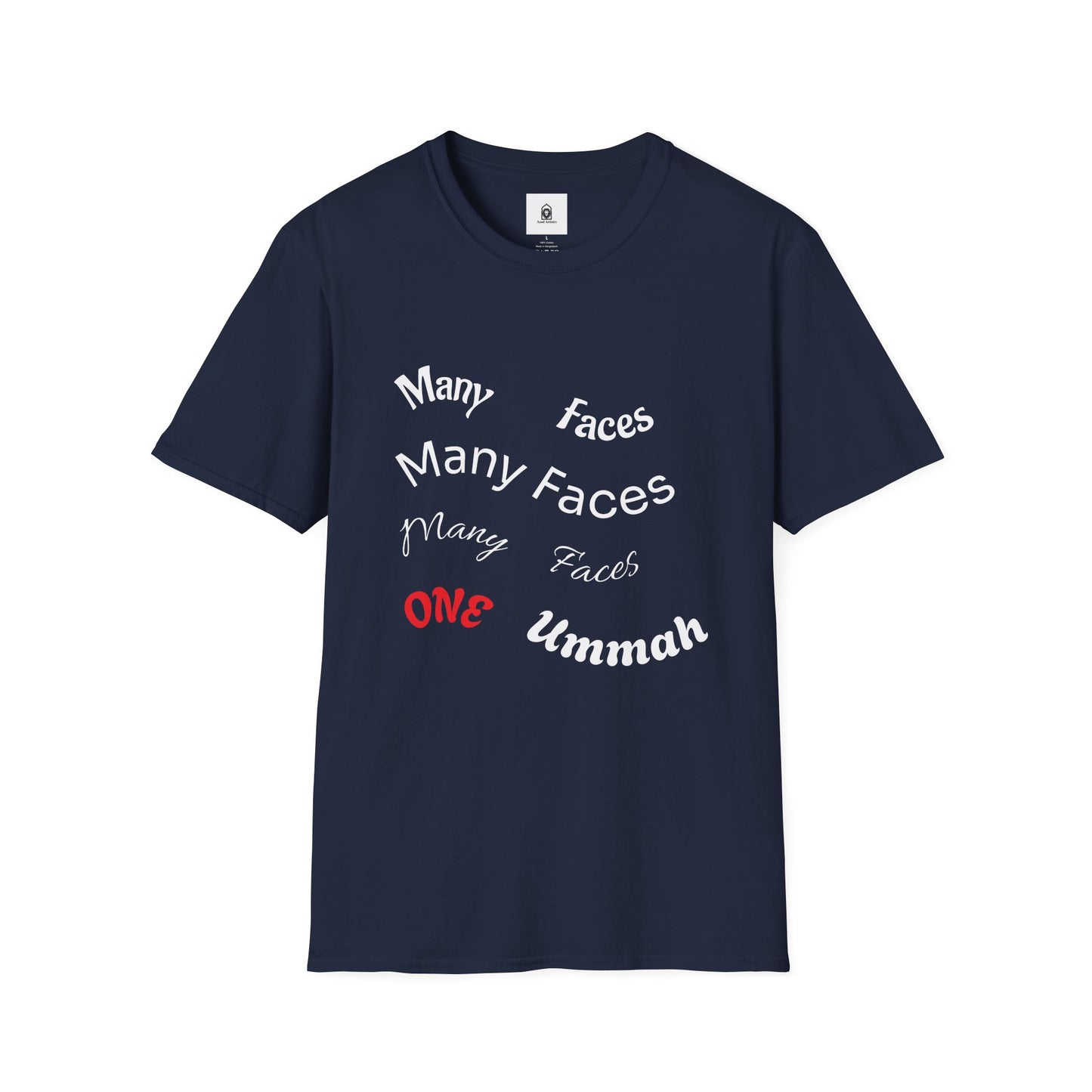 Unity Message Unisex T-Shirt - Many Faces One Ummah, Diversity Tee, Muslim Gift, Inclusive Apparel, Cultural Pride Top