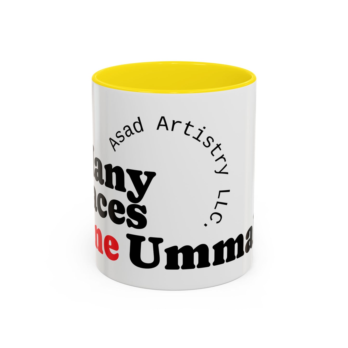 Many Faces, One Ummah Accent Coffee Mug