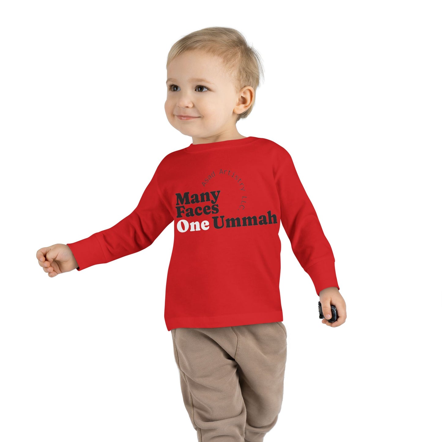 Many Faces One Ummah Toddler Long Sleeve Tee – For Little Hearts, Big Unity