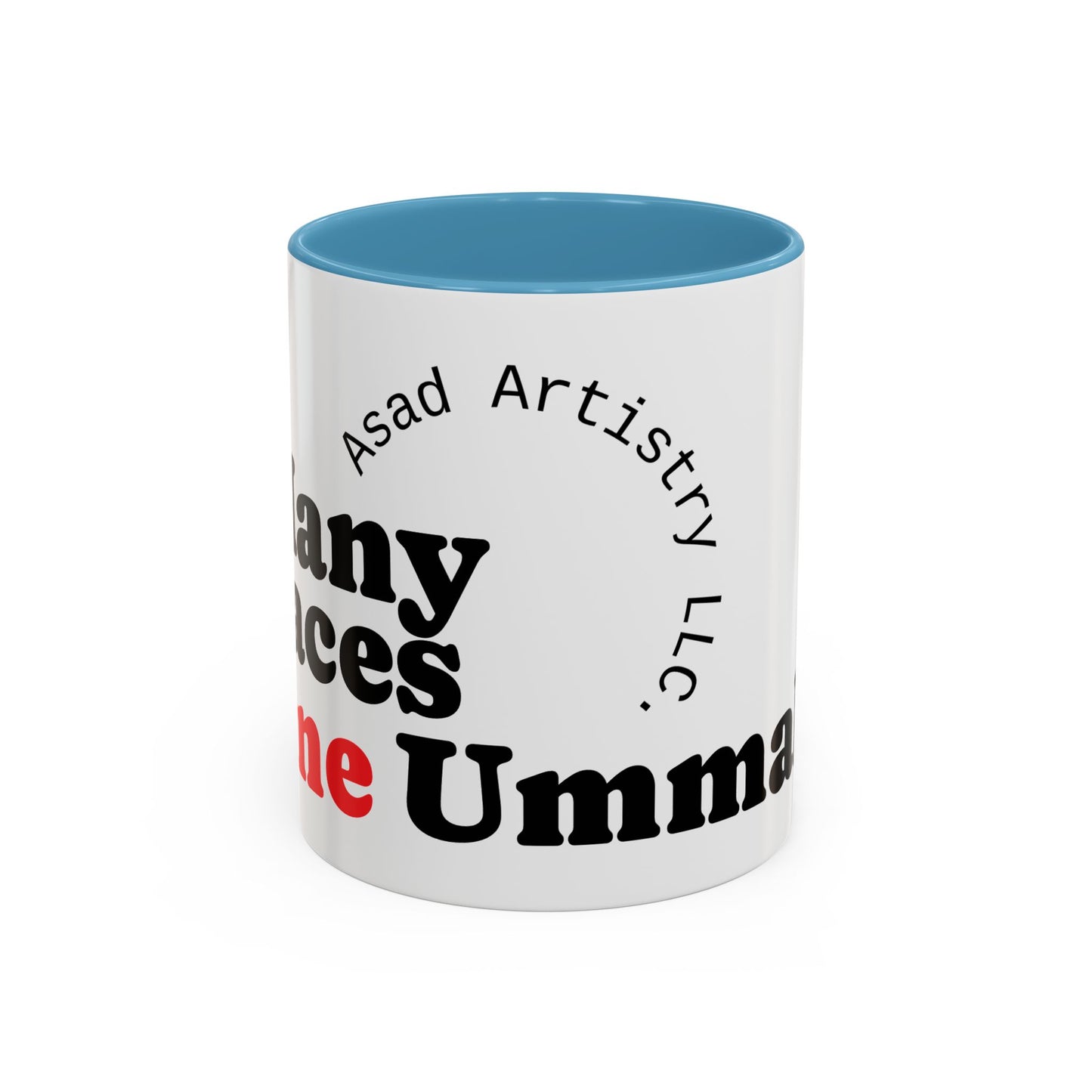 Many Faces, One Ummah Accent Coffee Mug