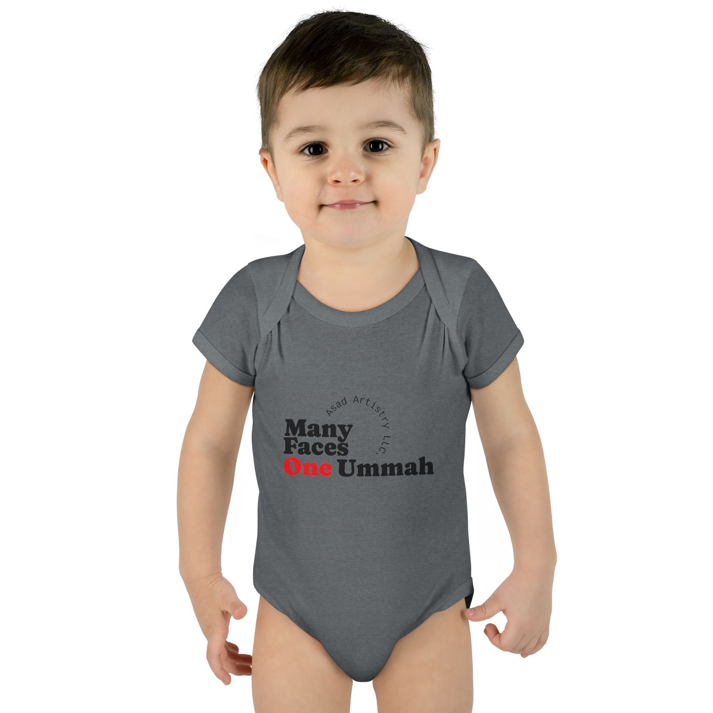 Many Faces One Ummah Infant Bodysuit – Softness, Simplicity, and Unity from Day One