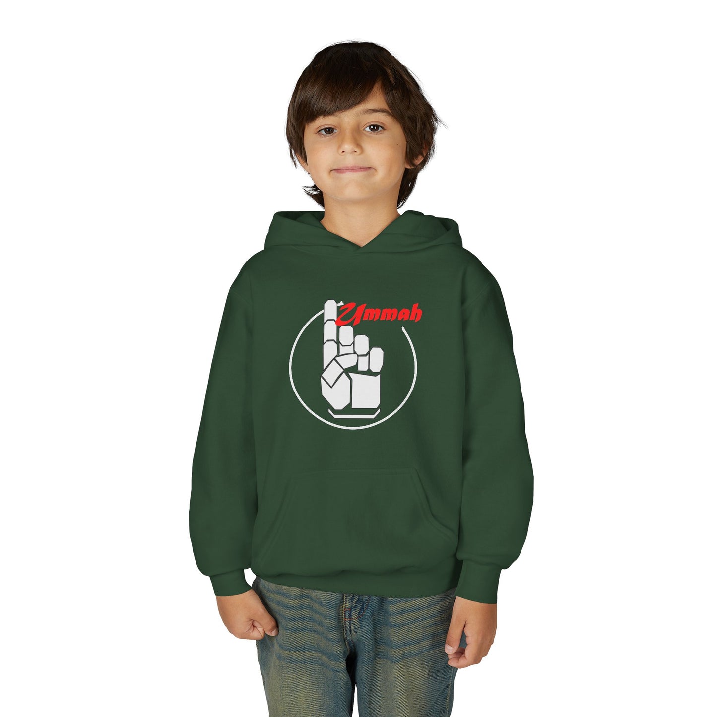 Youth Hooded Sweatshirt with 'Ummah' Graphic - Cozy & Stylish for All Occasions