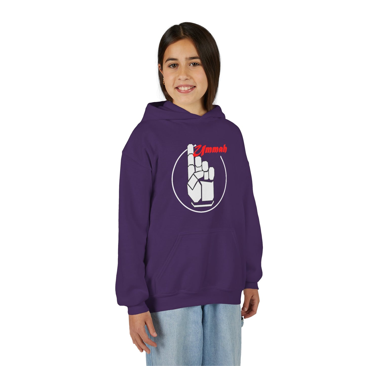 Youth Hooded Sweatshirt with 'Ummah' Graphic - Cozy & Stylish for All Occasions