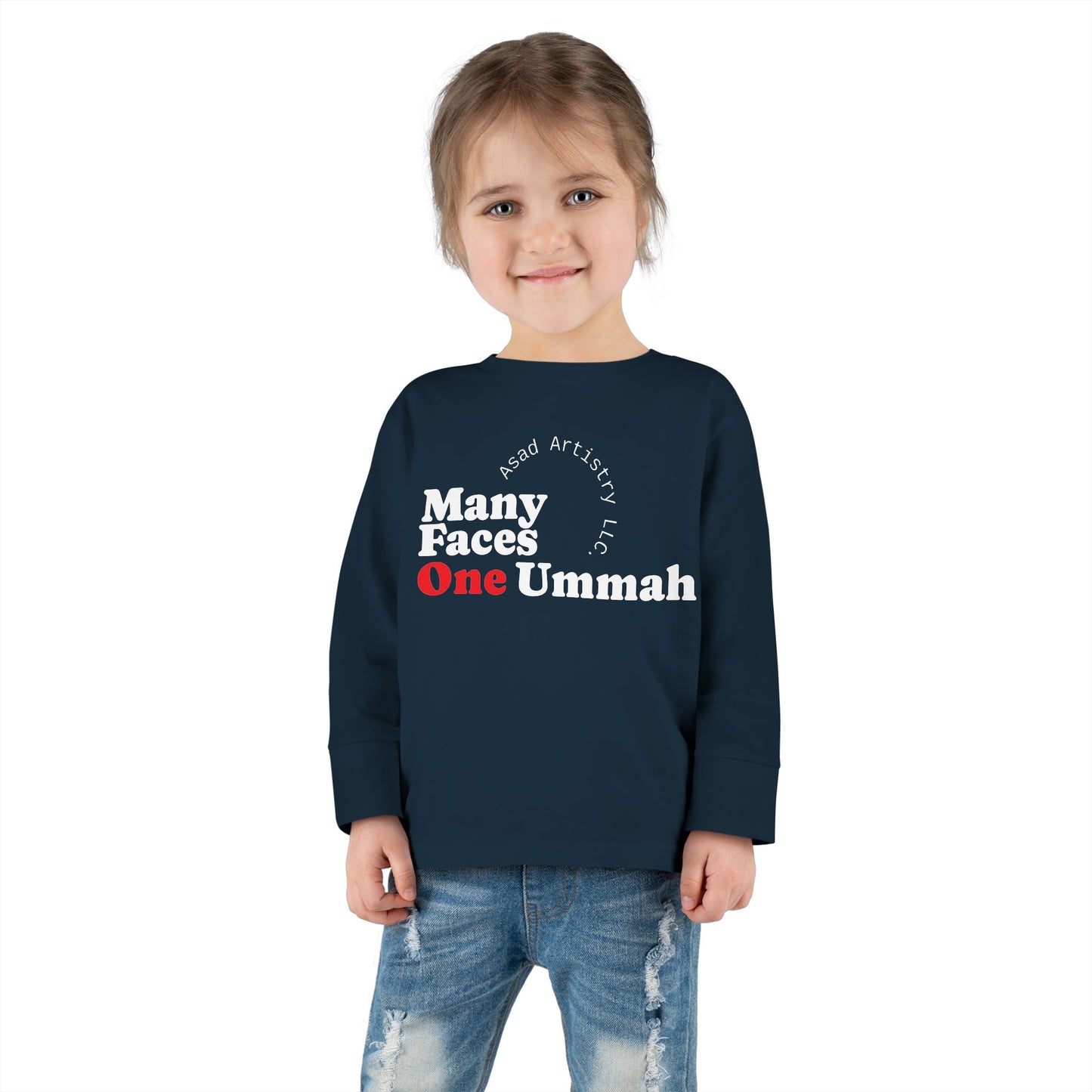 Many Faces One Ummah Toddler Long Sleeve Tee – For Little Hearts, Big Unity