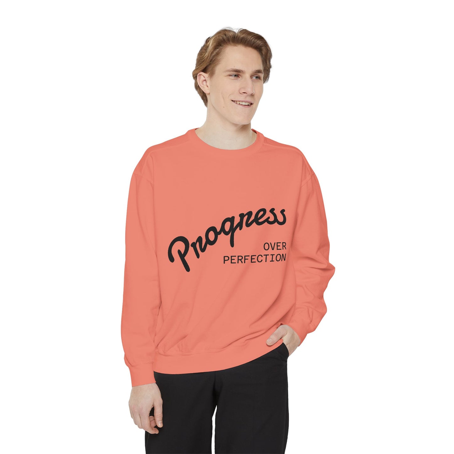 Unisex Inspirational Sweatshirt - Progress Over Perfection