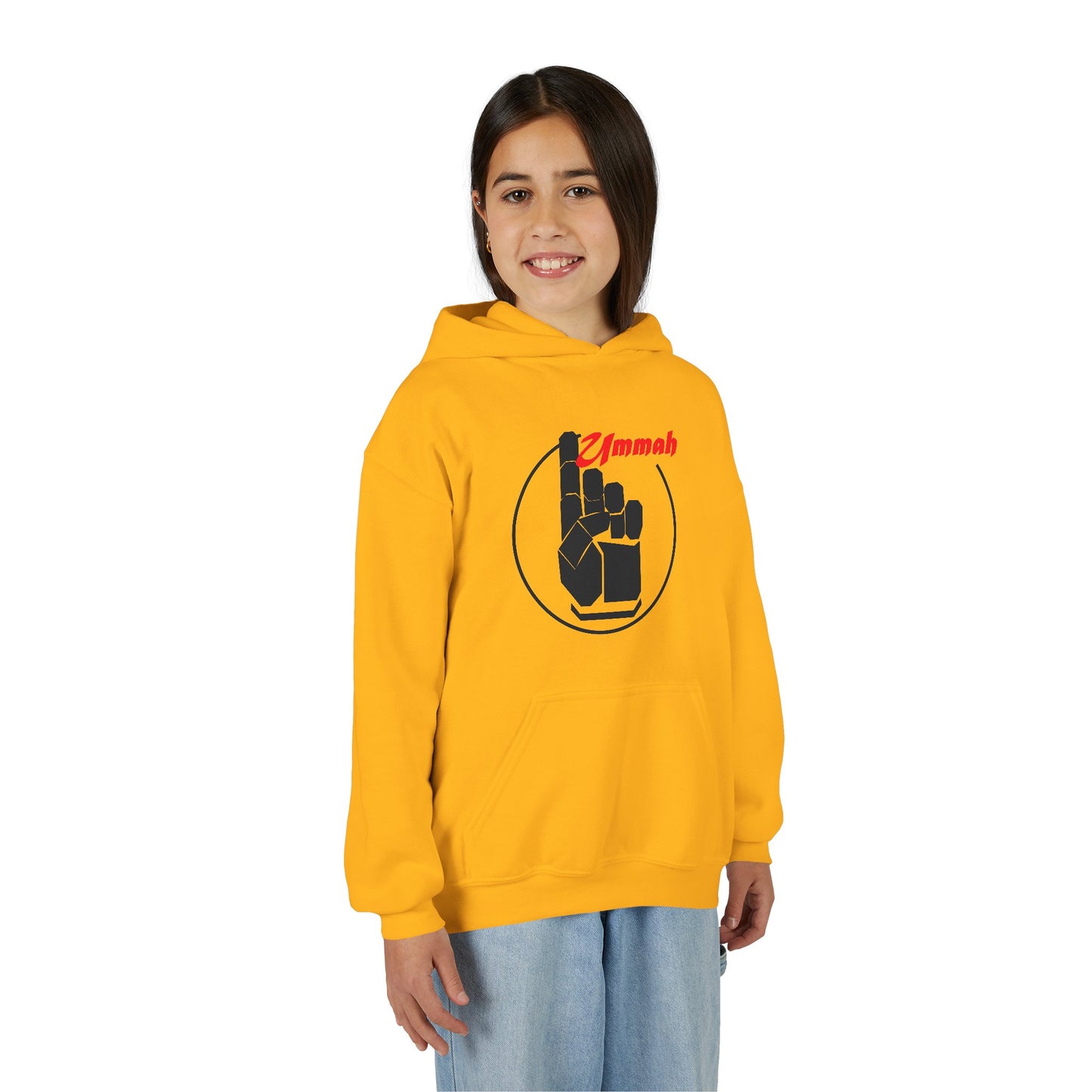 Youth Hooded Sweatshirt with 'Ummah' Graphic - Cozy & Stylish for All Occasions