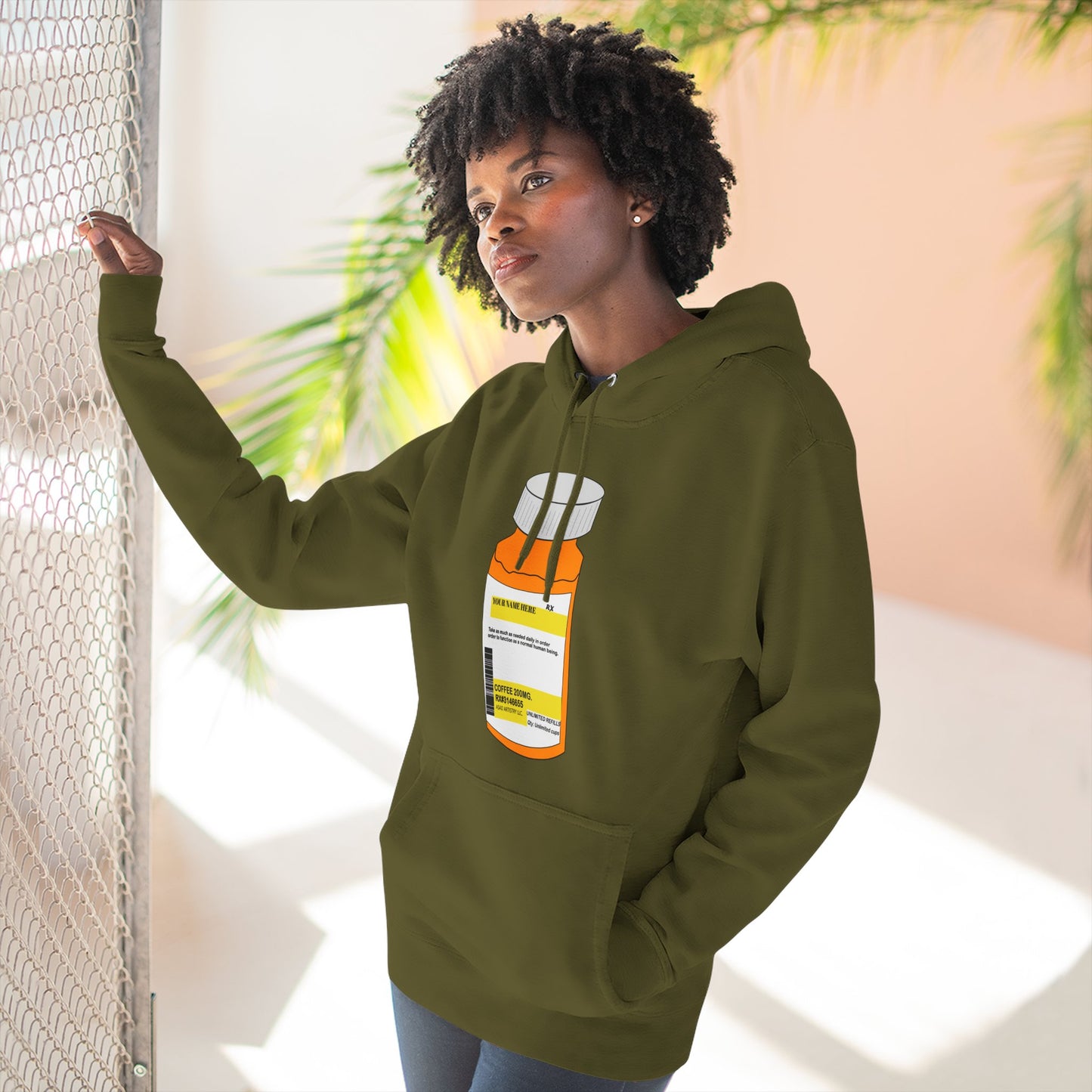 Customizable Prescription Bottle Hoodie - Cozy Medication Inspired Fleece Sweatshirt