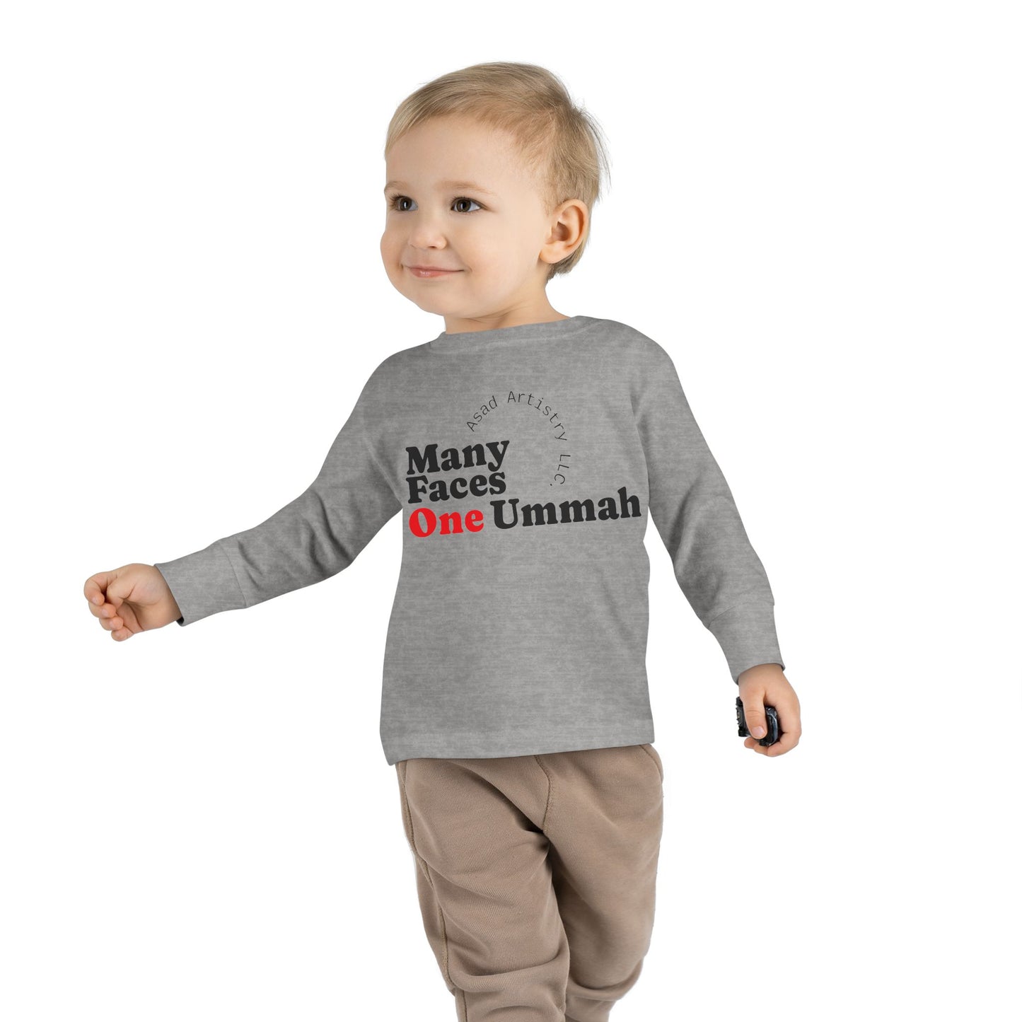 Many Faces One Ummah Toddler Long Sleeve Tee – For Little Hearts, Big Unity
