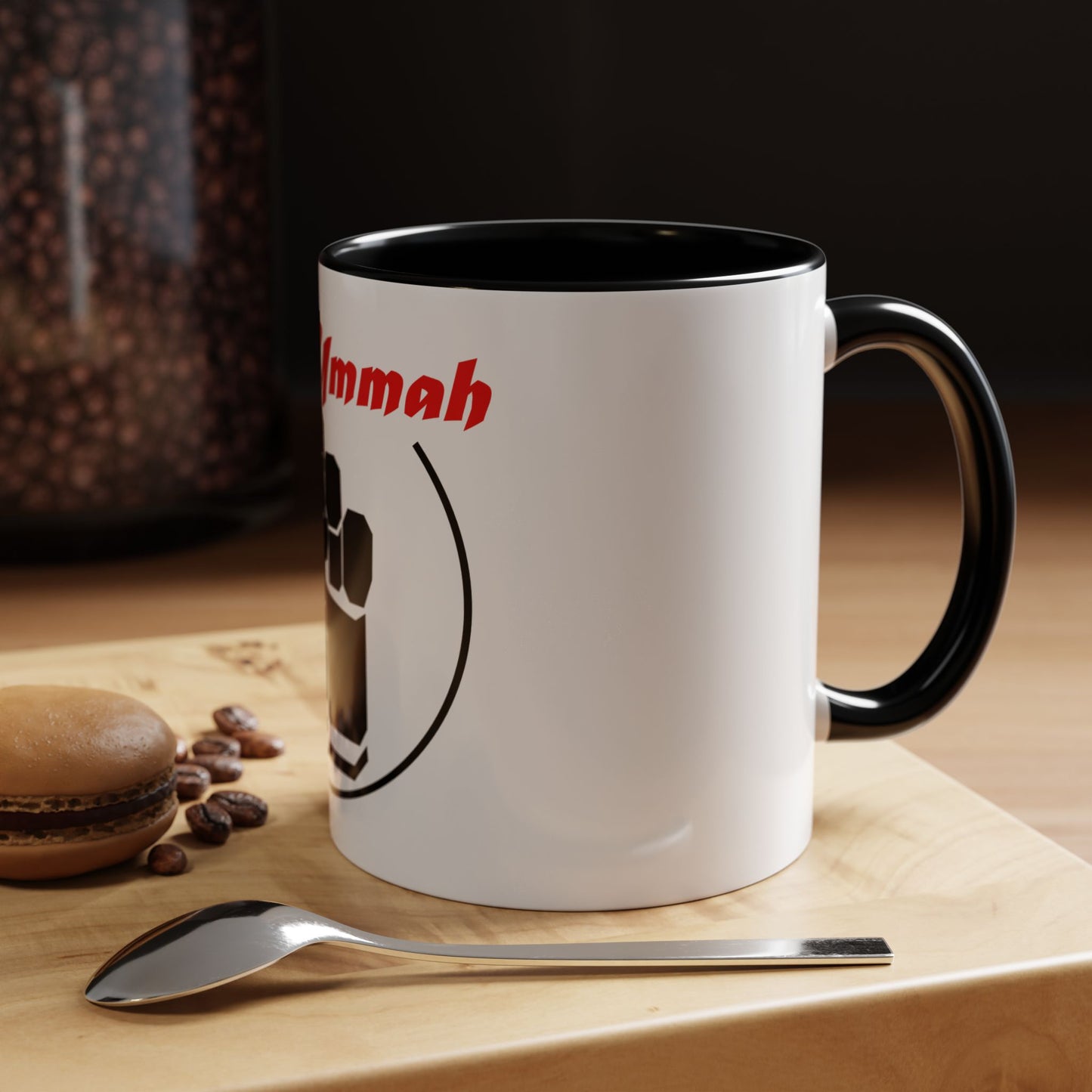 Black Logo-One Ummah Accent Coffee Mug – Sip with Unity