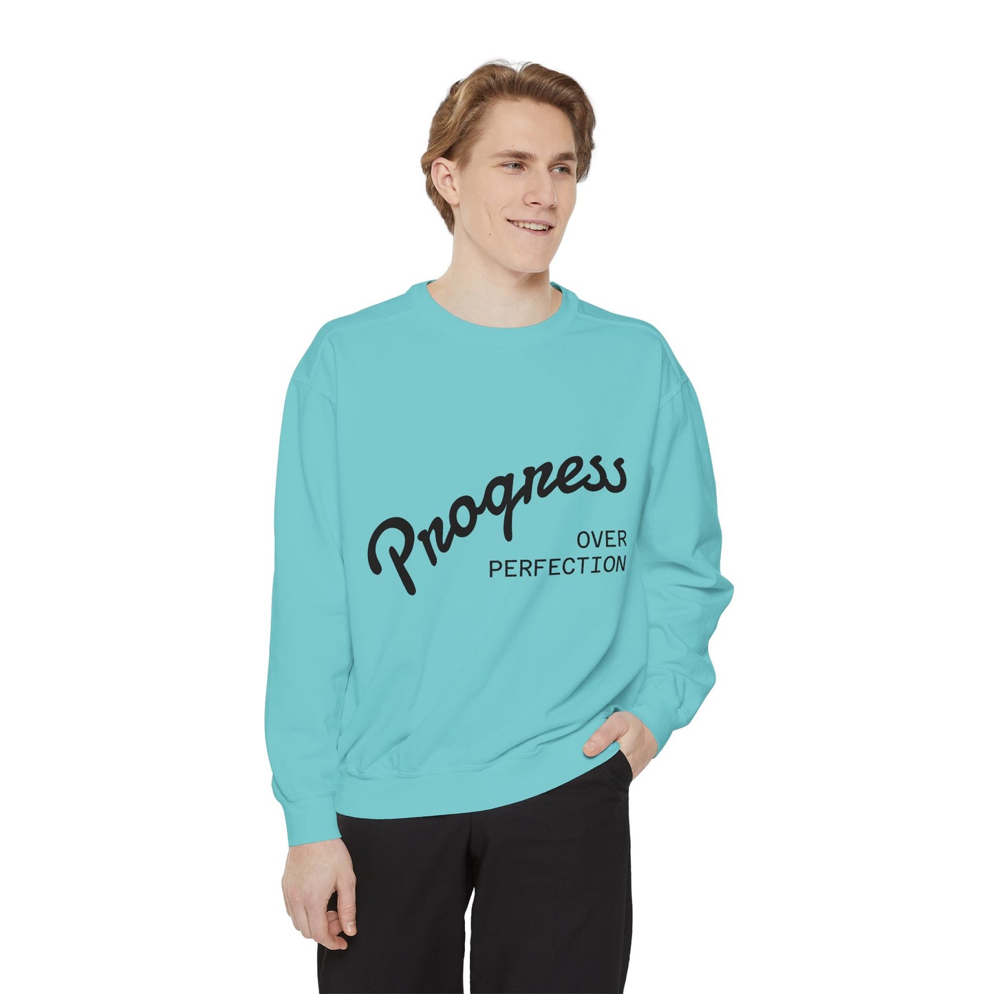Unisex Inspirational Sweatshirt - Progress Over Perfection