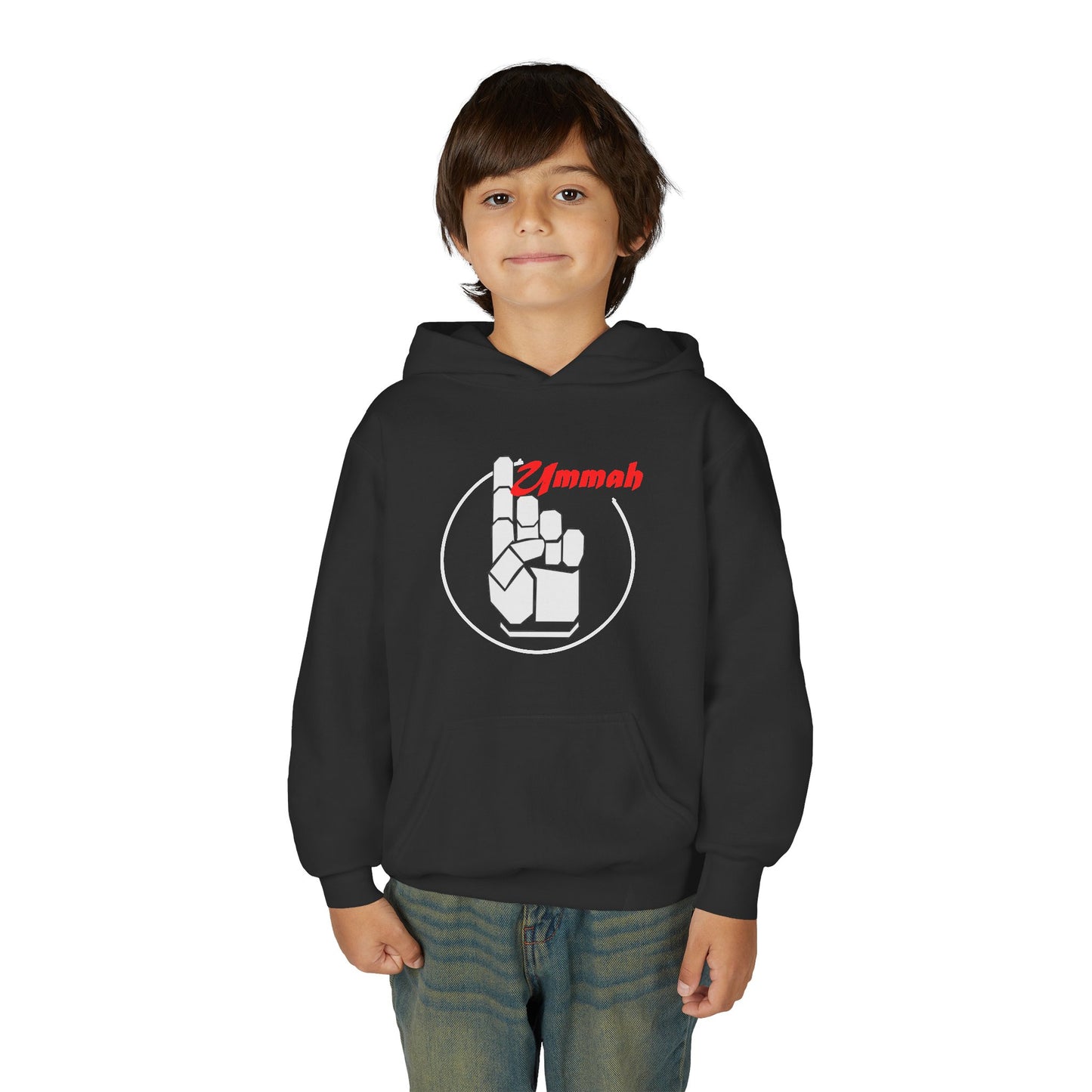 Youth Hooded Sweatshirt with 'Ummah' Graphic - Cozy & Stylish for All Occasions