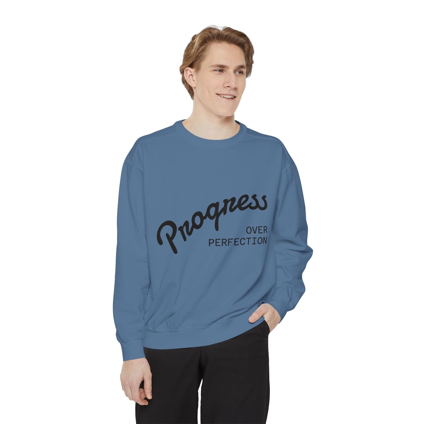 Unisex Inspirational Sweatshirt - Progress Over Perfection