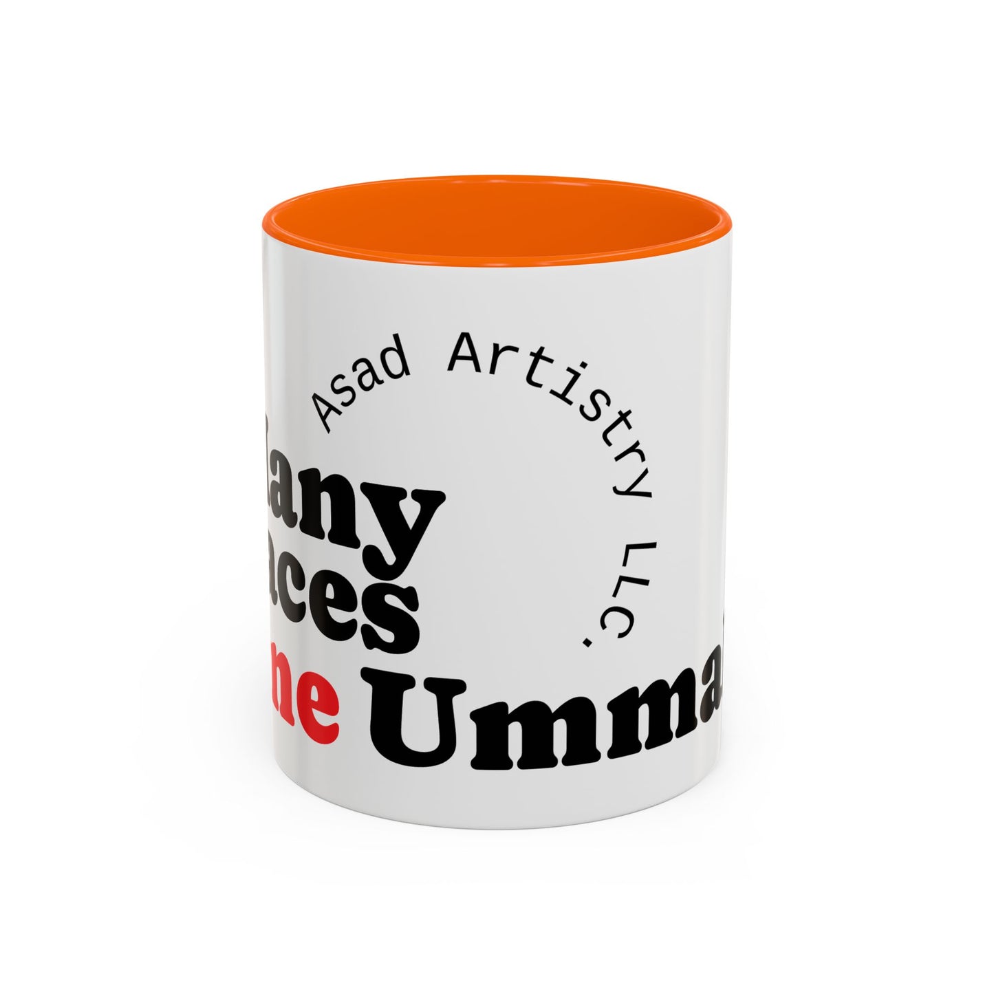 Many Faces, One Ummah Accent Coffee Mug